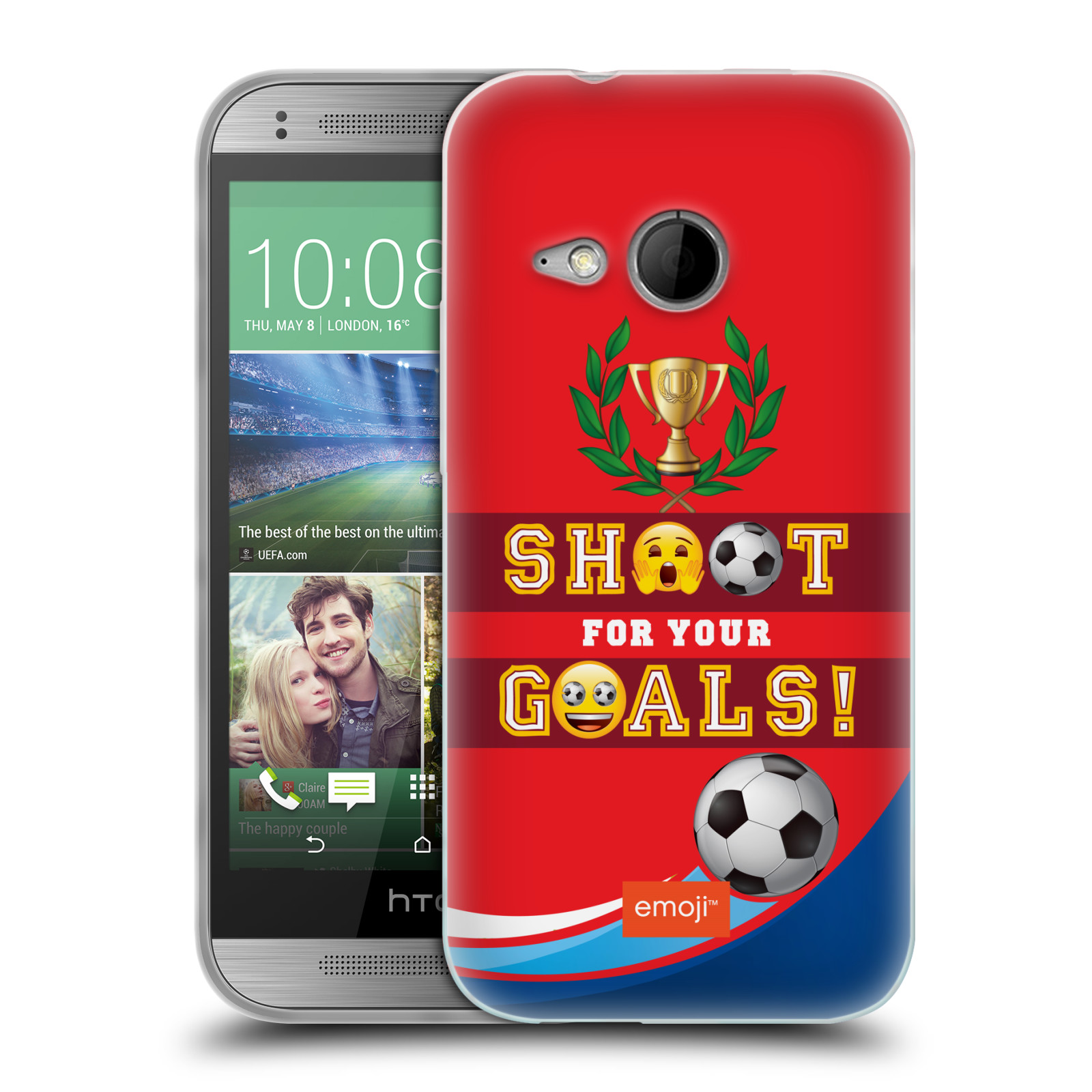 HEAD CASE silikonový obal na mobil HTC One MINI 2 smajlíci oficiální kryt EMOJI vzor fotbal střela a gól
