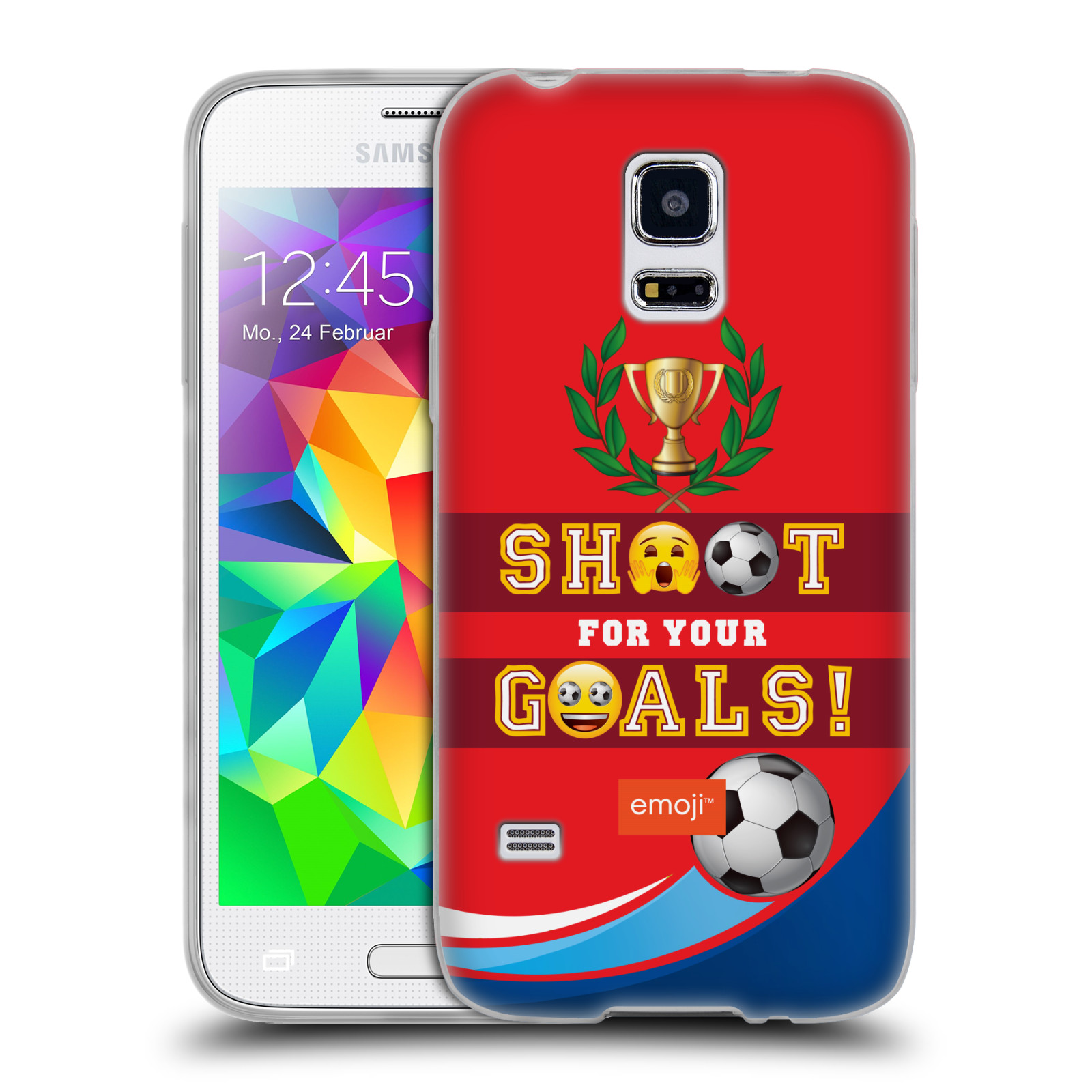 HEAD CASE silikonový obal na mobil Samsung Galaxy S5 MINI smajlíci oficiální kryt EMOJI vzor fotbal střela a gól