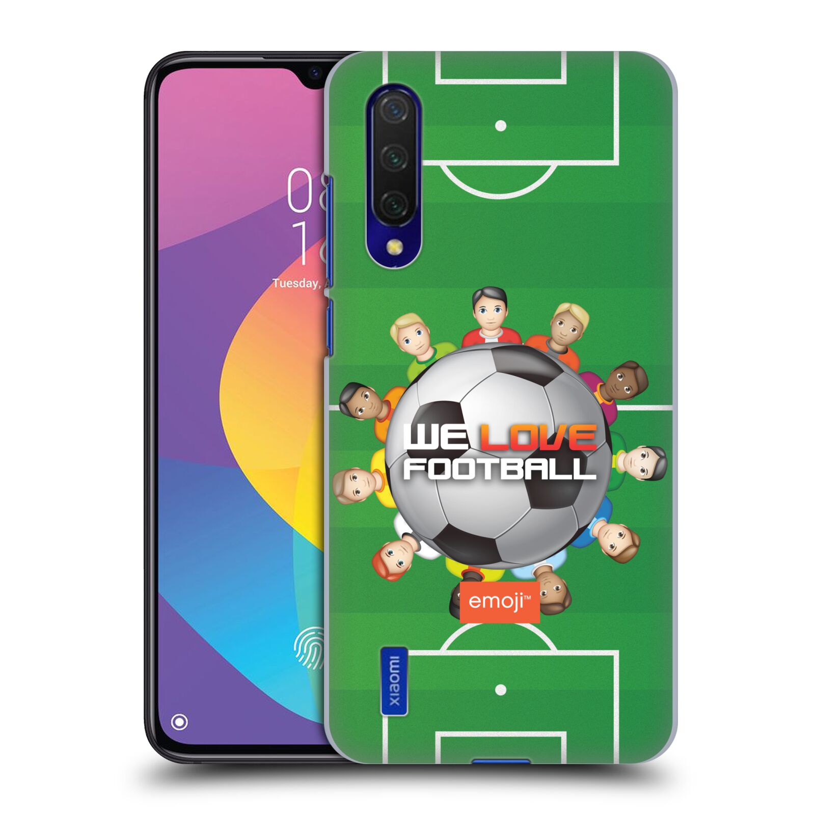 Zadní kryt na mobil Xiaomi MI 9 LITE smajlíci oficiální kryt EMOJI vzor fotbal MILUJEME FOTBAL
