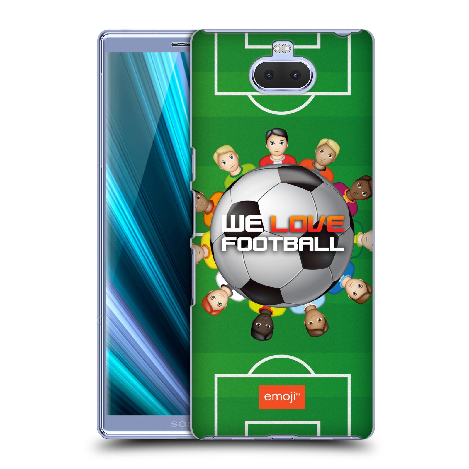 Pouzdro na mobil Sony Xperia 10 - Head Case - smajlíci oficiální kryt EMOJI vzor fotbal MILUJEME FOTBAL