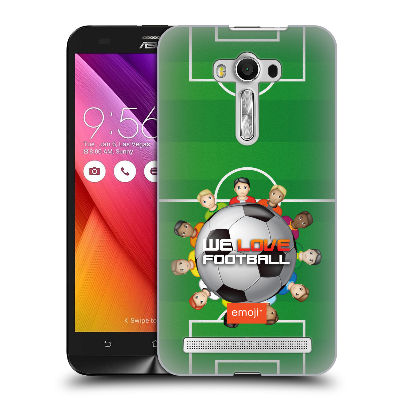 HEAD CASE plastový obal na mobil Asus Zenfone 2 LASER (5,5 displej ZE550KL) smajlíci oficiální kryt EMOJI vzor fotbal MILUJEME FOTBAL