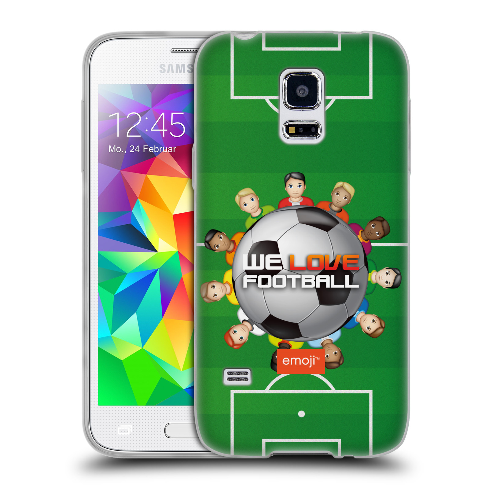 HEAD CASE silikonový obal na mobil Samsung Galaxy S5 MINI smajlíci oficiální kryt EMOJI vzor fotbal MILUJEME FOTBAL