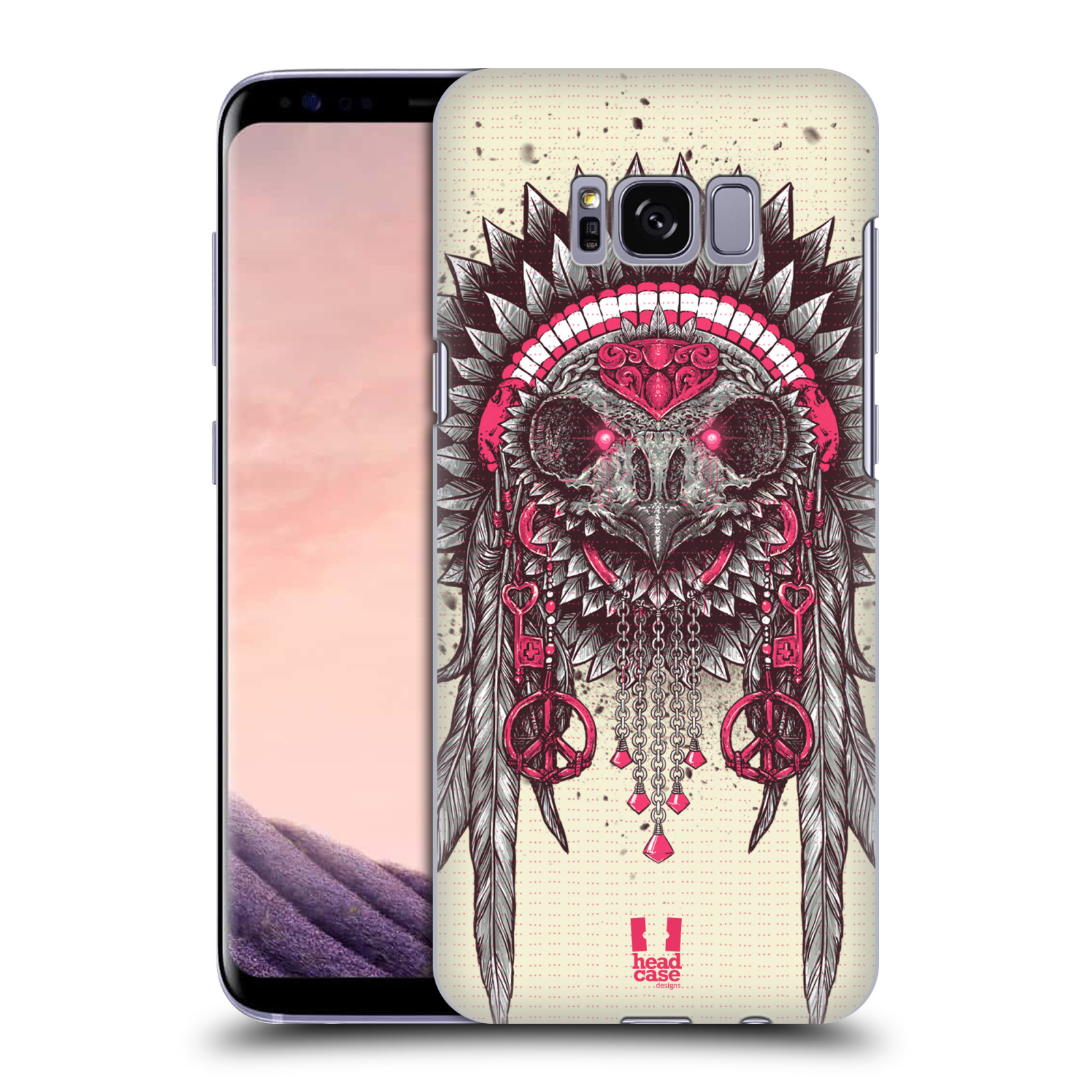 HEAD CASE plastový obal na mobil Samsung Galaxy S8 vzor Etnické sovy růžová a šedá