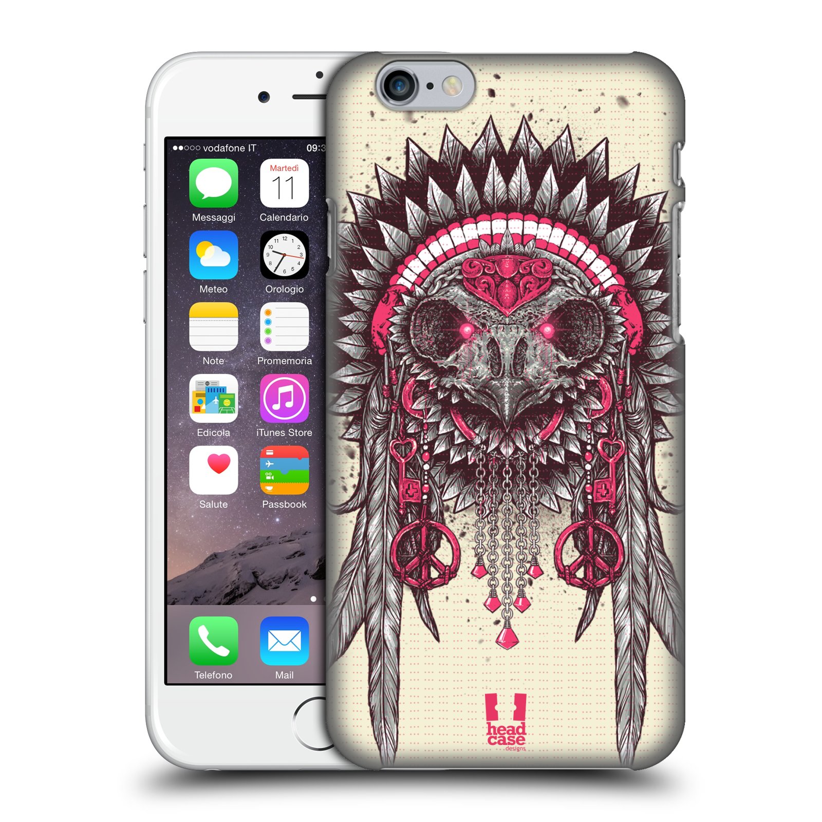 Plastové pouzdro pro mobil Apple Iphone 6/6S vzor Etnické sovy růžová a šedá