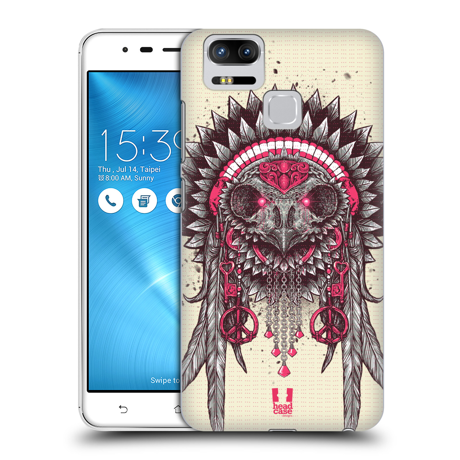 HEAD CASE plastový obal na mobil Asus Zenfone 3 Zoom ZE553KL vzor Etnické sovy růžová a šedá