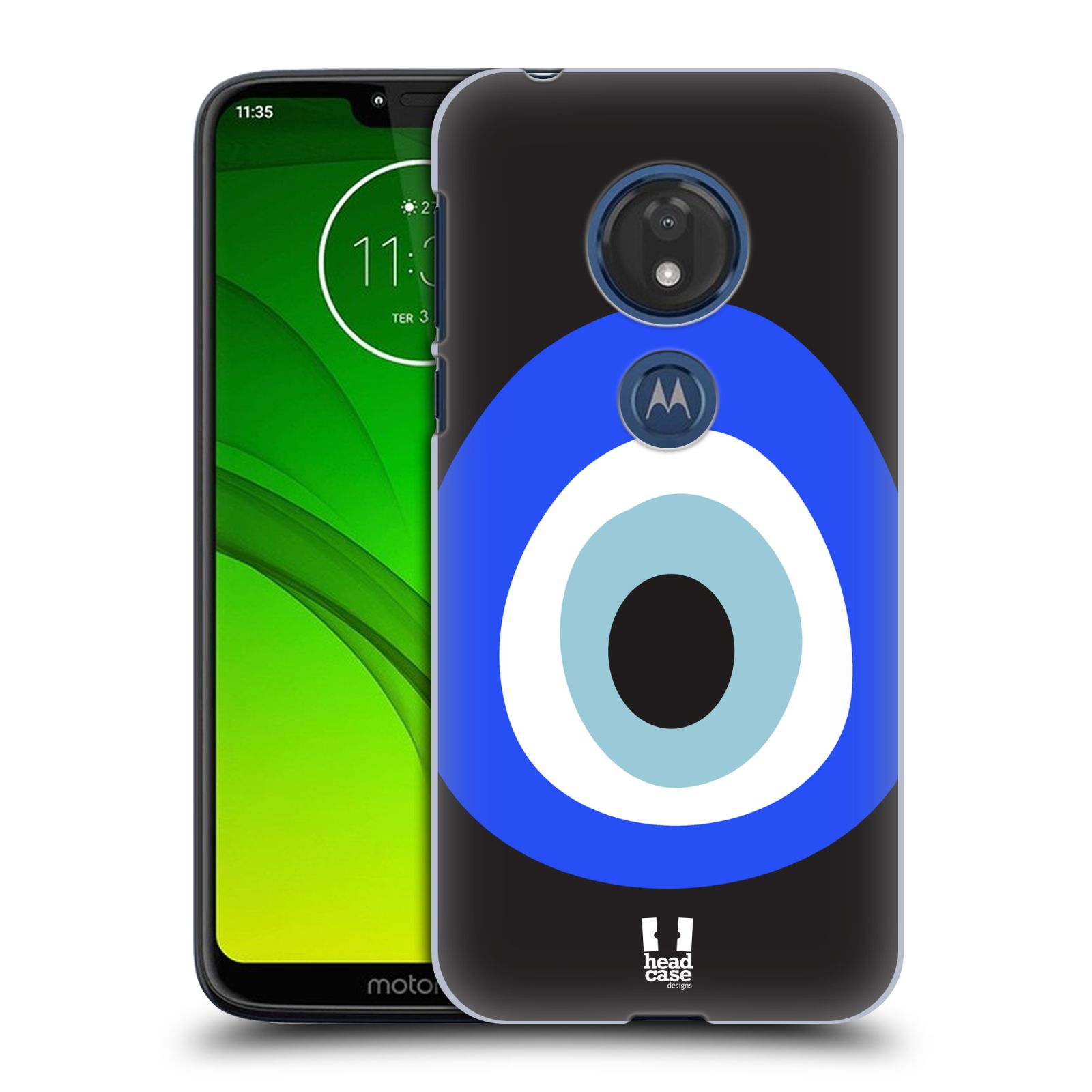 Pouzdro na mobil Motorola Moto G7 Play vzor Paví oko letokruhy