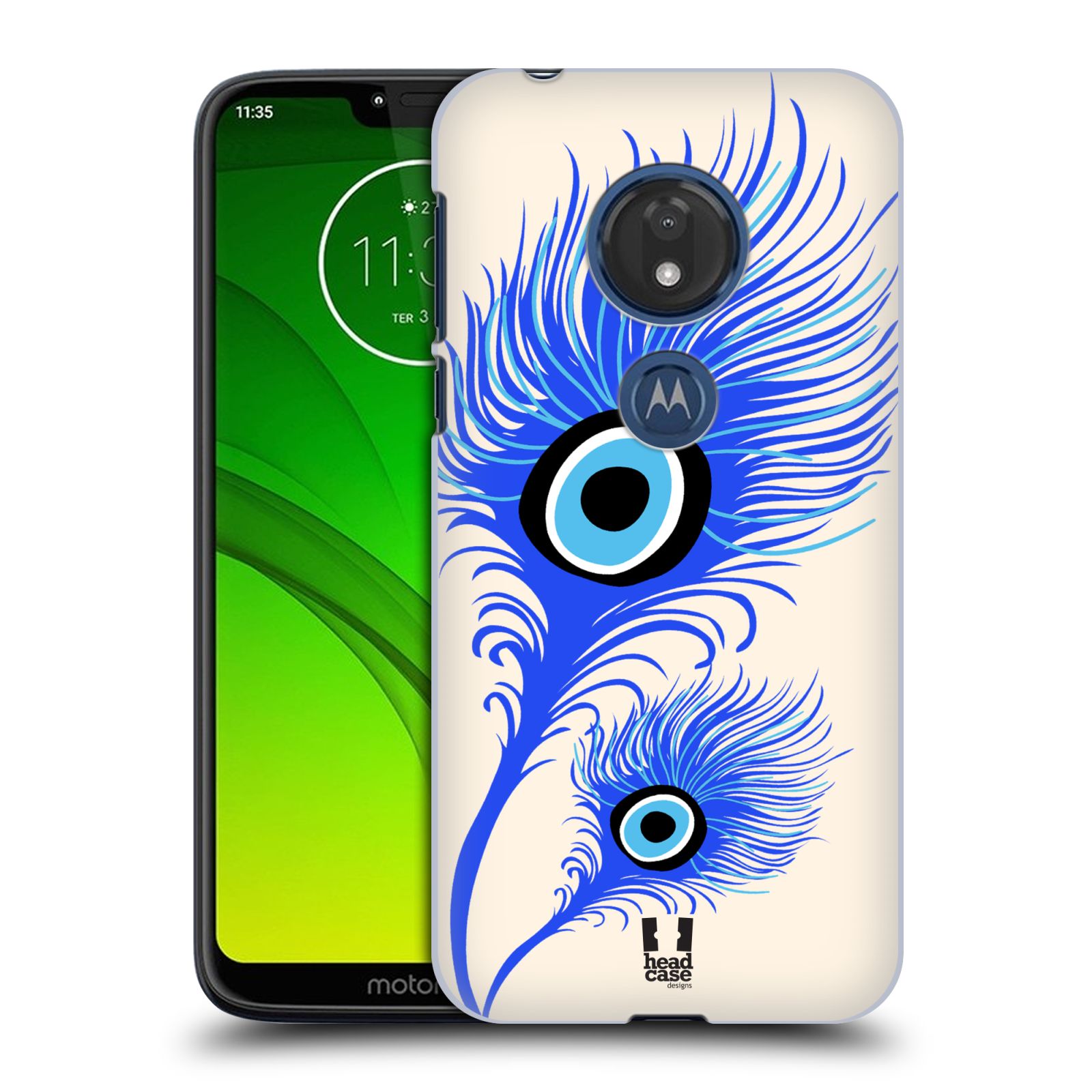 Pouzdro na mobil Motorola Moto G7 Play vzor Paví oko pírka