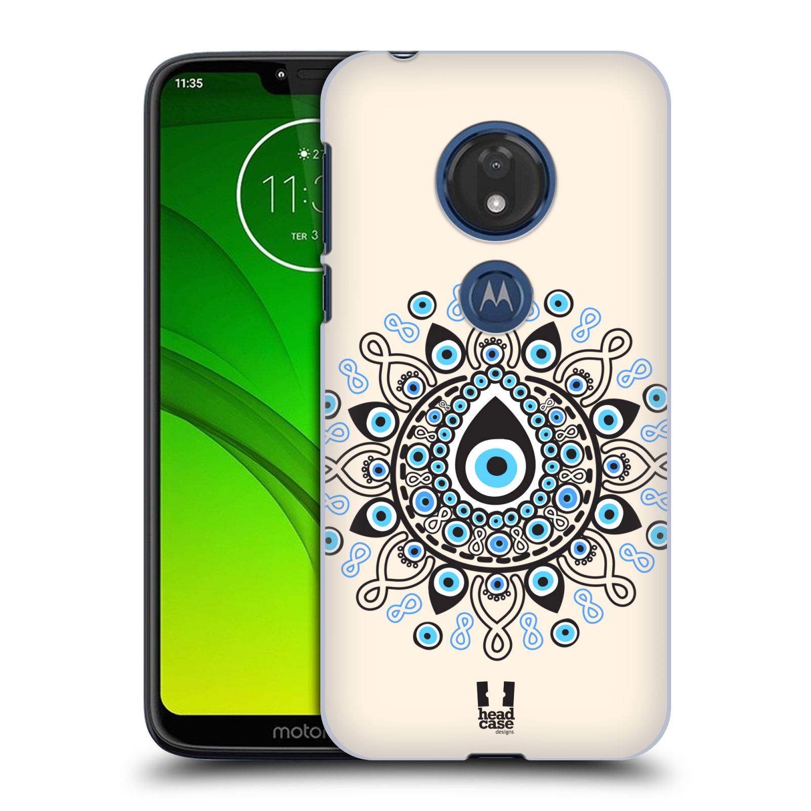 Pouzdro na mobil Motorola Moto G7 Play vzor Paví oko kruh