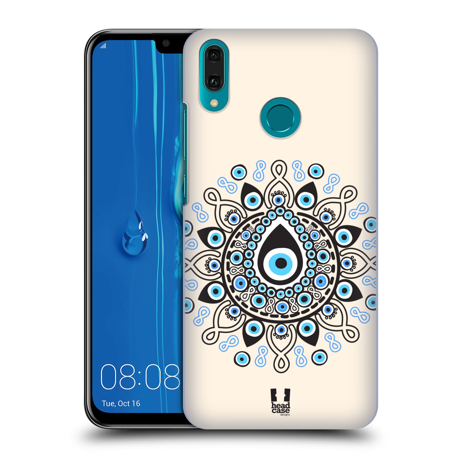Pouzdro na mobil Huawei Y9 2019 - HEAD CASE - vzor Paví oko kruh