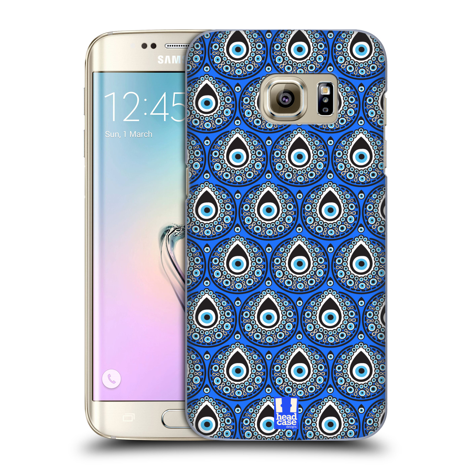 HEAD CASE plastový obal na mobil SAMSUNG GALAXY S7 EDGE vzor Paví oko modrá