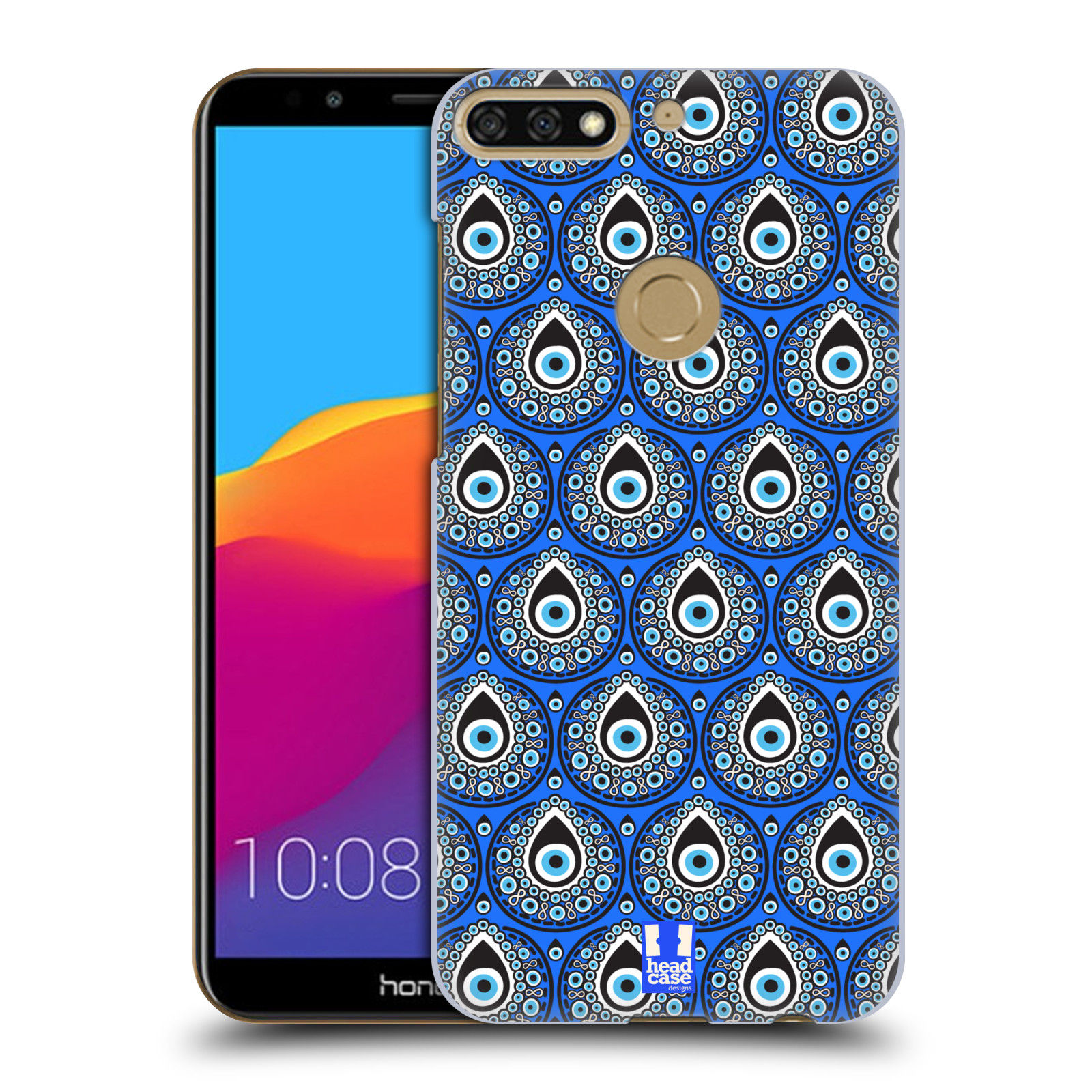 HEAD CASE plastový obal na mobil Honor 7c vzor Paví oko modrá