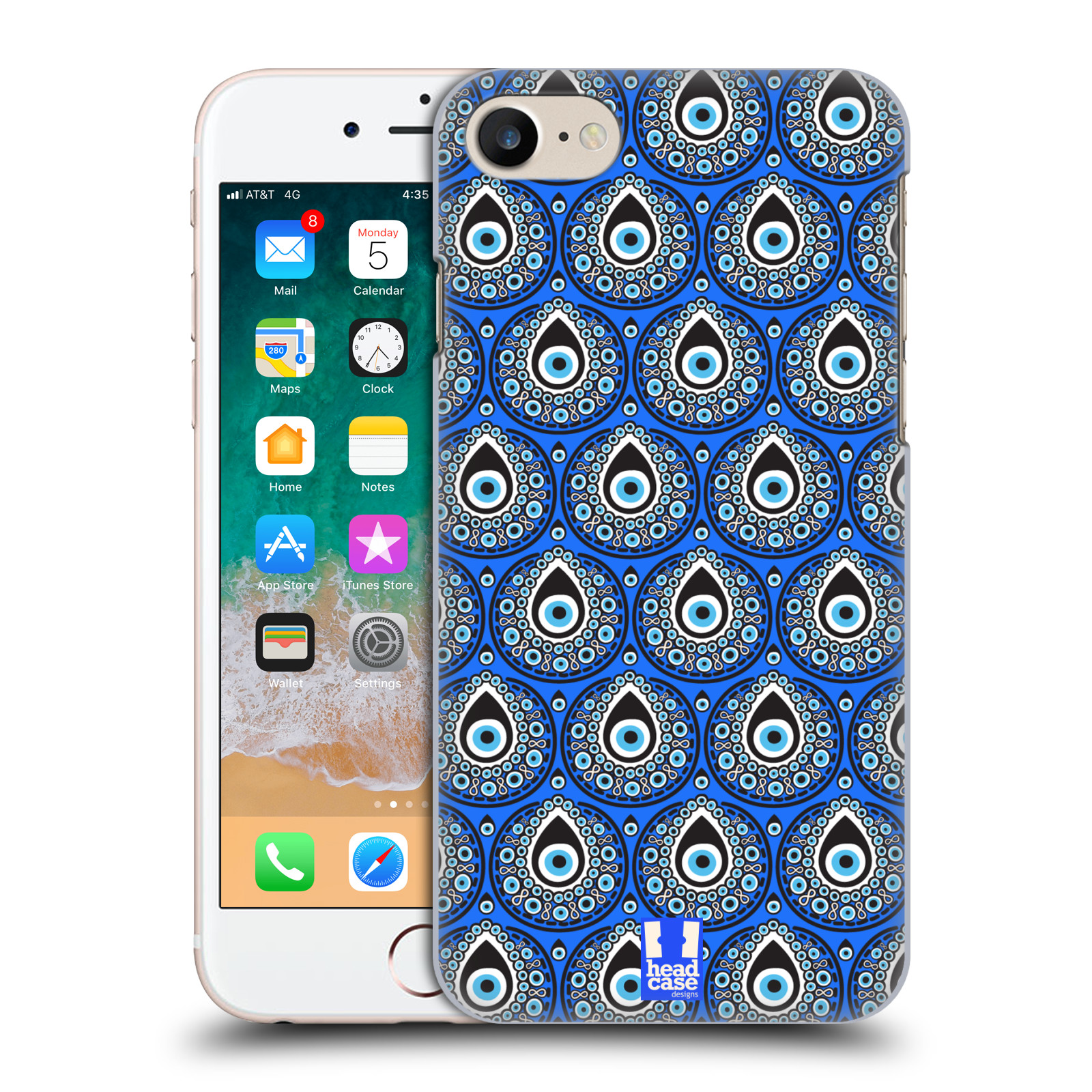 HEAD CASE plastový obal na mobil Apple Iphone 7 vzor Paví oko modrá