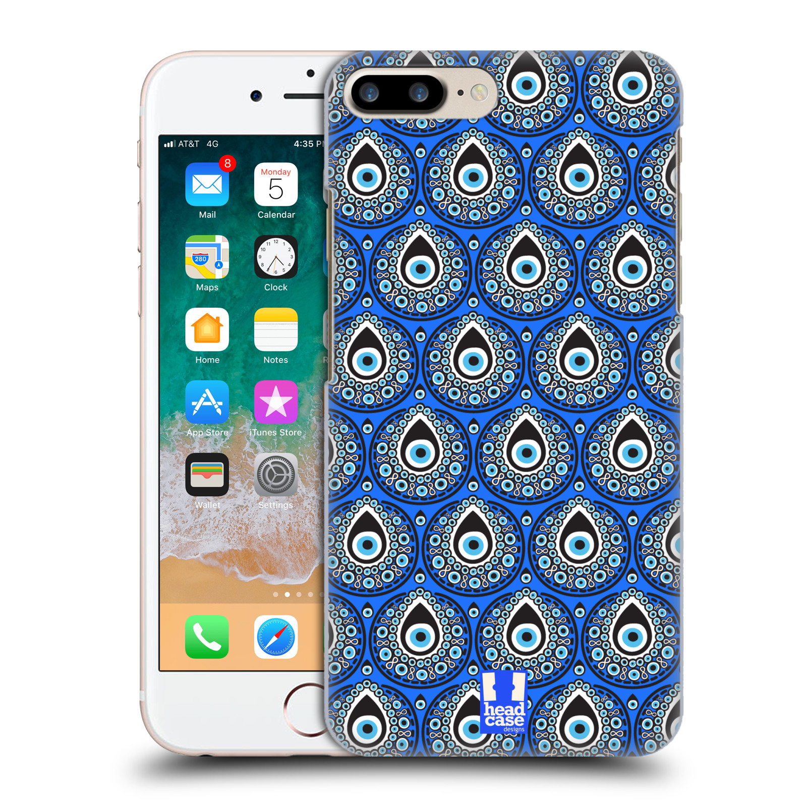 HEAD CASE plastový obal na mobil Apple Iphone 7 PLUS vzor Paví oko modrá