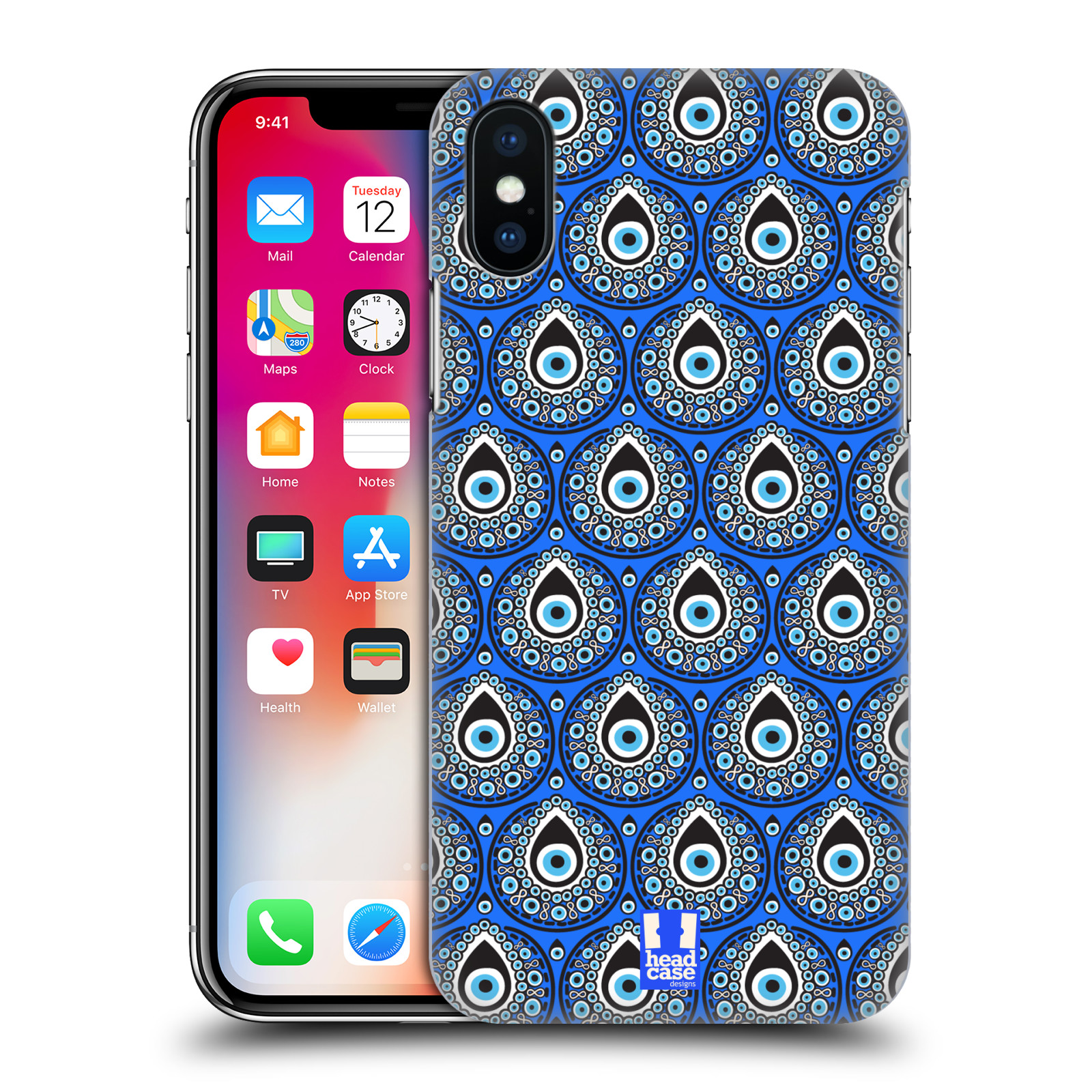 HEAD CASE plastový obal na mobil Apple Iphone X / XS vzor Paví oko modrá