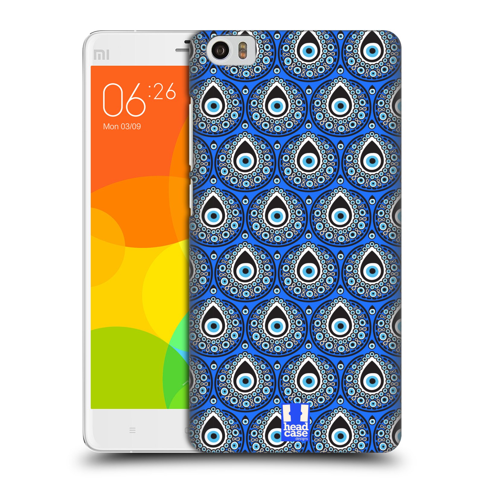 HEAD CASE pevný plastový obal na mobil XIAOMI Mi Note vzor Paví oko modrá