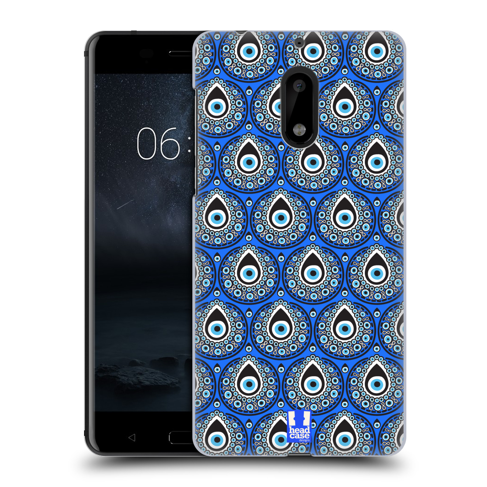 HEAD CASE plastový obal na mobil Nokia 6 vzor Paví oko modrá
