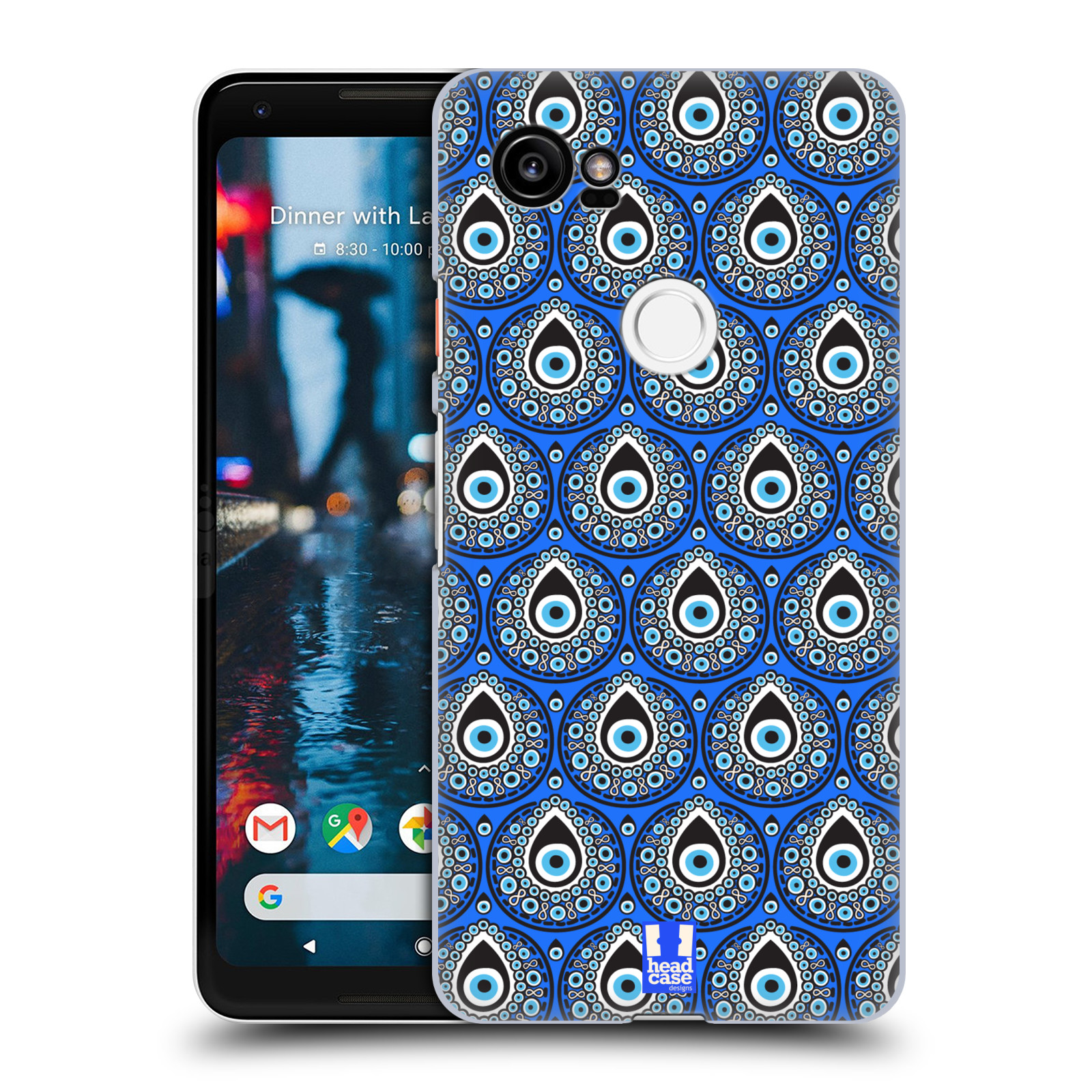 HEAD CASE plastový obal na mobil Google Pixel 2 XL vzor Paví oko modrá