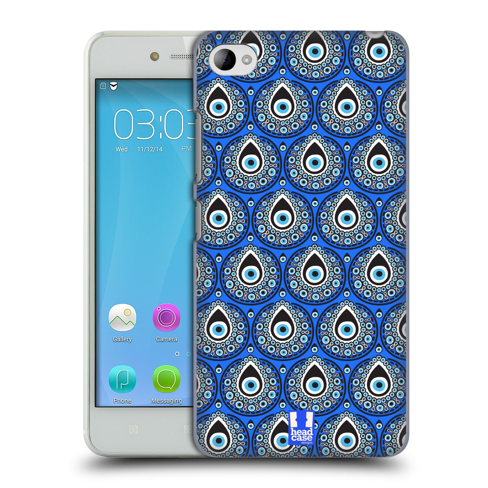 HEAD CASE pevný plastový obal na mobil LENOVO S90 vzor Paví oko modrá
