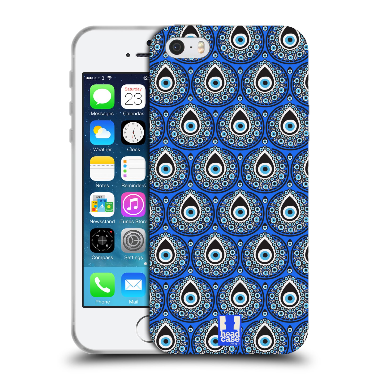 HEAD CASE silikonový obal na mobil Apple Iphone 5/5S vzor Paví oko modrá