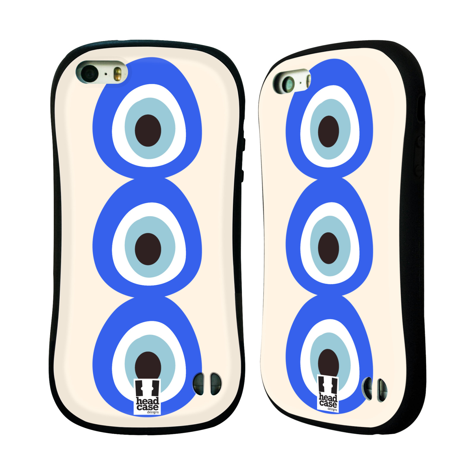HEAD CASE silikon/plast odolný obal na mobil Apple Iphone 5/5S vzor Paví oko 3 očka