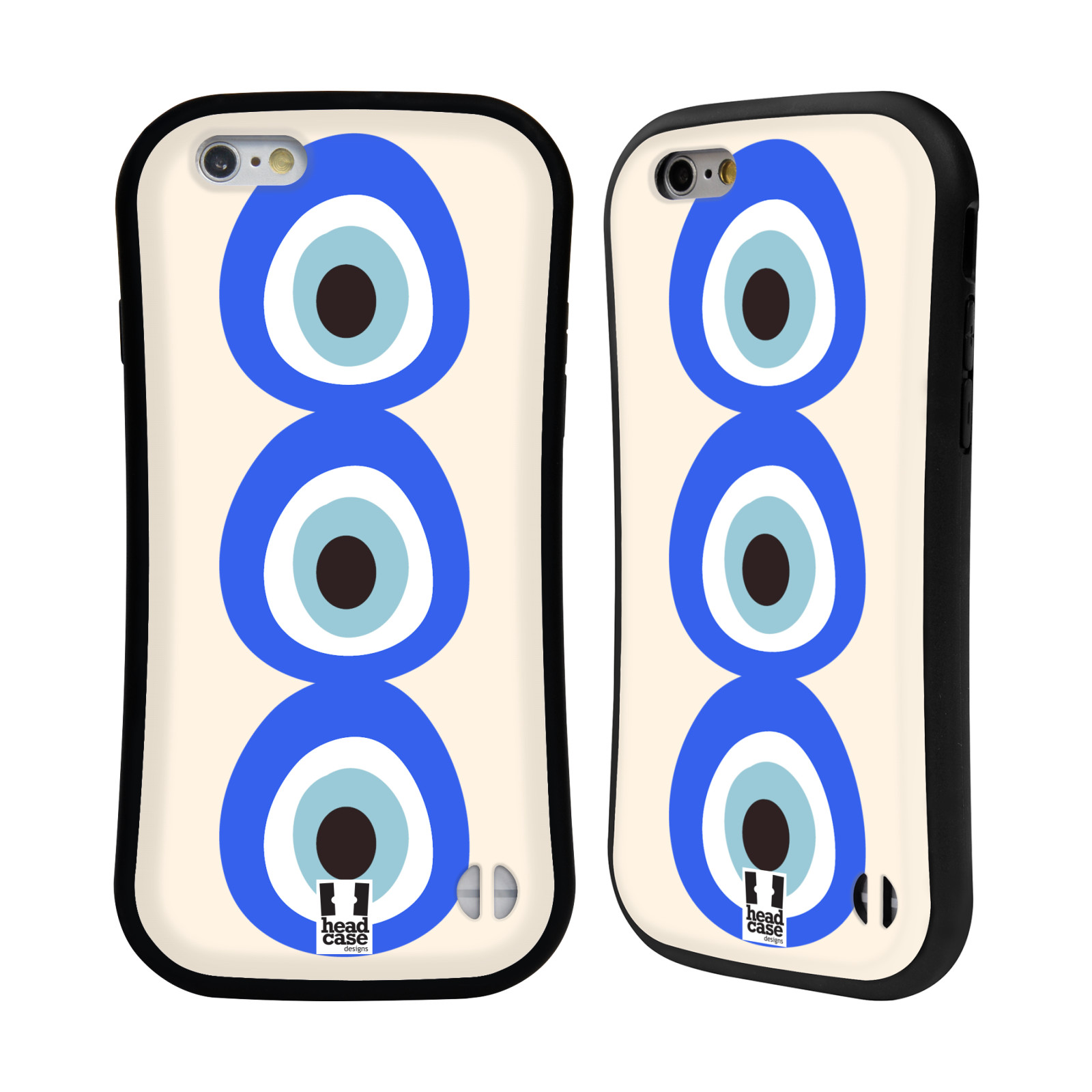 HEAD CASE silikon/plast odolný obal na mobil Apple Iphone 6/6S vzor Paví oko 3 očka