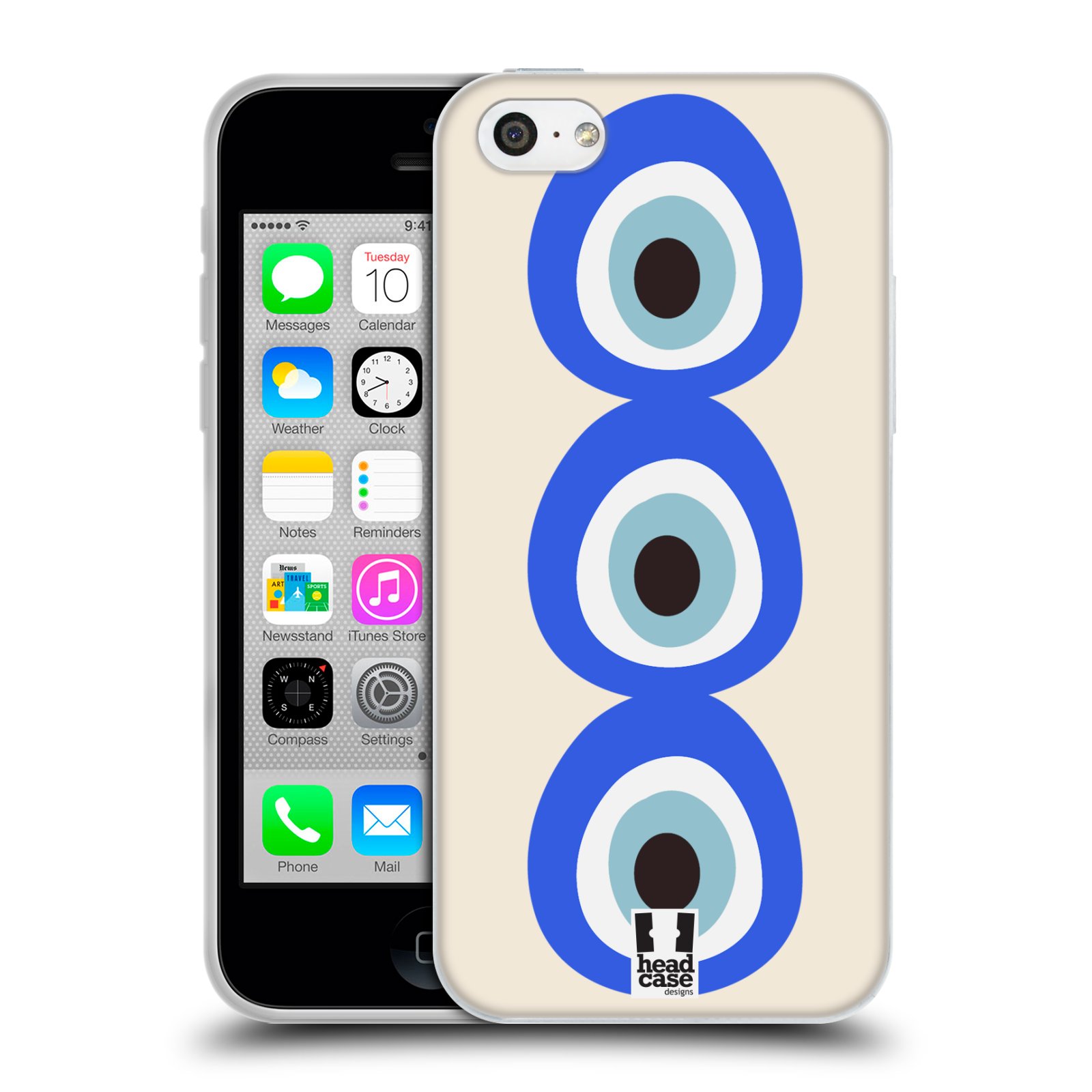 HEAD CASE silikonový obal na mobil Apple Iphone 5C vzor Paví oko 3 očka