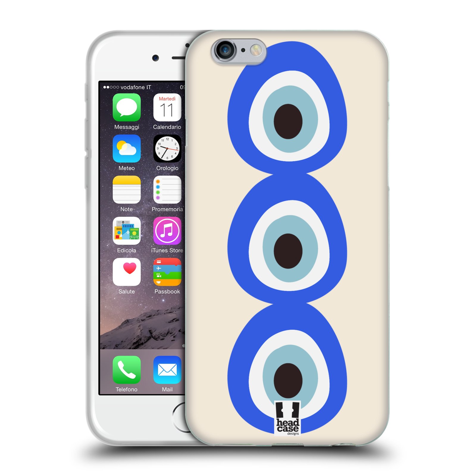 HEAD CASE silikonový obal na mobil Apple Iphone 6/6S vzor Paví oko 3 očka