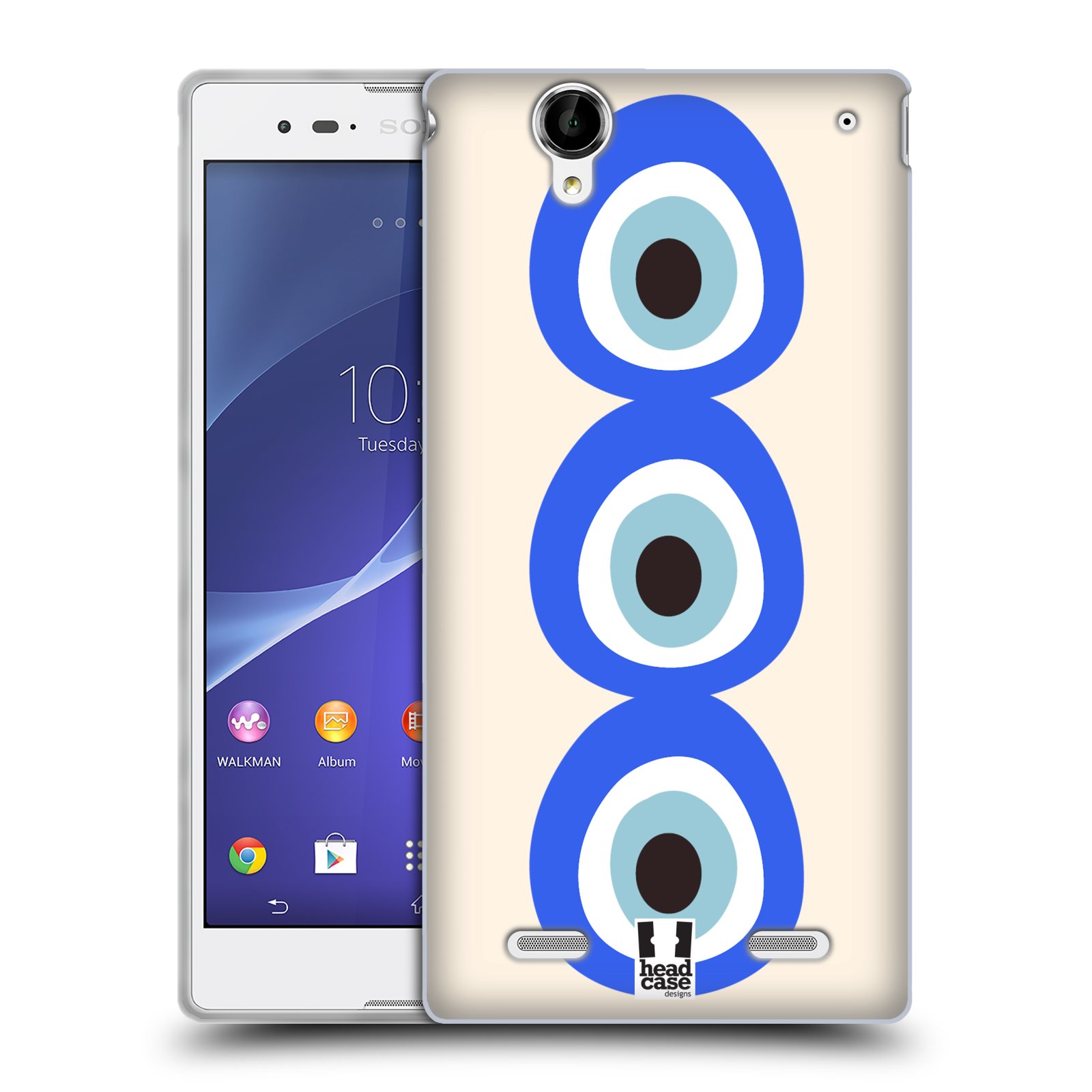 HEAD CASE silikonový obal na mobil Sony Xperia T2 Ultra/T2 Ultra DUAL SIM vzor Paví oko 3 očka