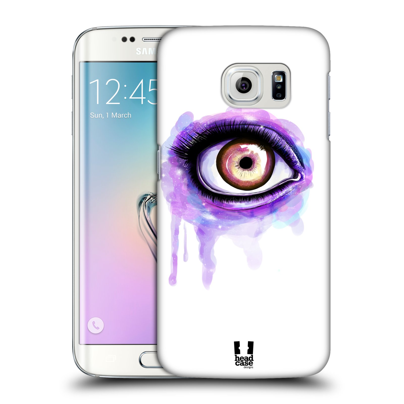 HEAD CASE plastový obal na mobil SAMSUNG Galaxy S6 EDGE (G9250, G925, G925F) vzor OKO barevné FIALOVÁ