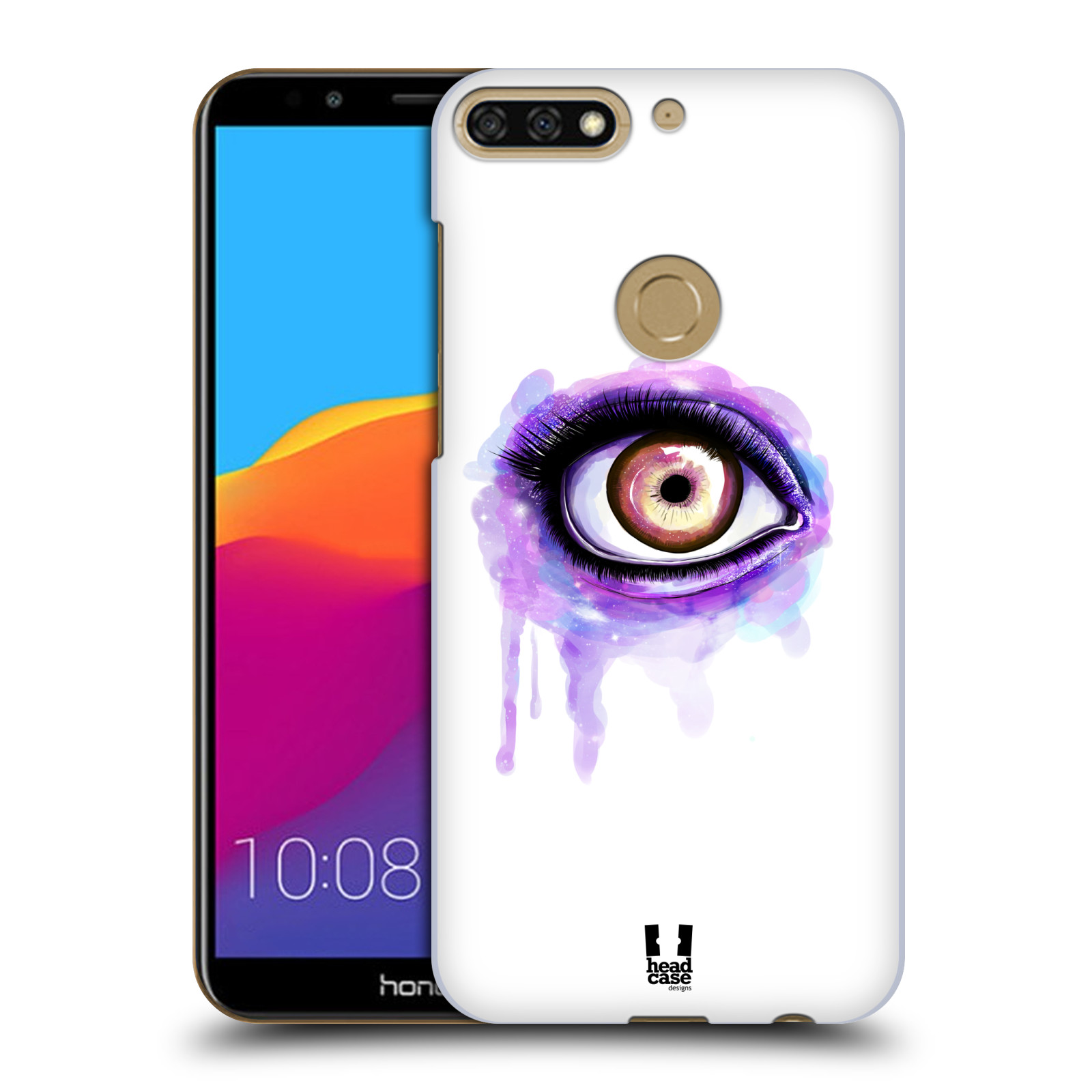 HEAD CASE plastový obal na mobil Honor 7c vzor OKO barevné FIALOVÁ