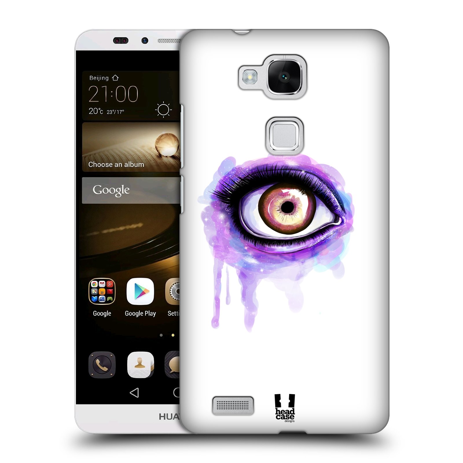 HEAD CASE plastový obal na mobil Huawei Mate 7 vzor OKO barevné FIALOVÁ