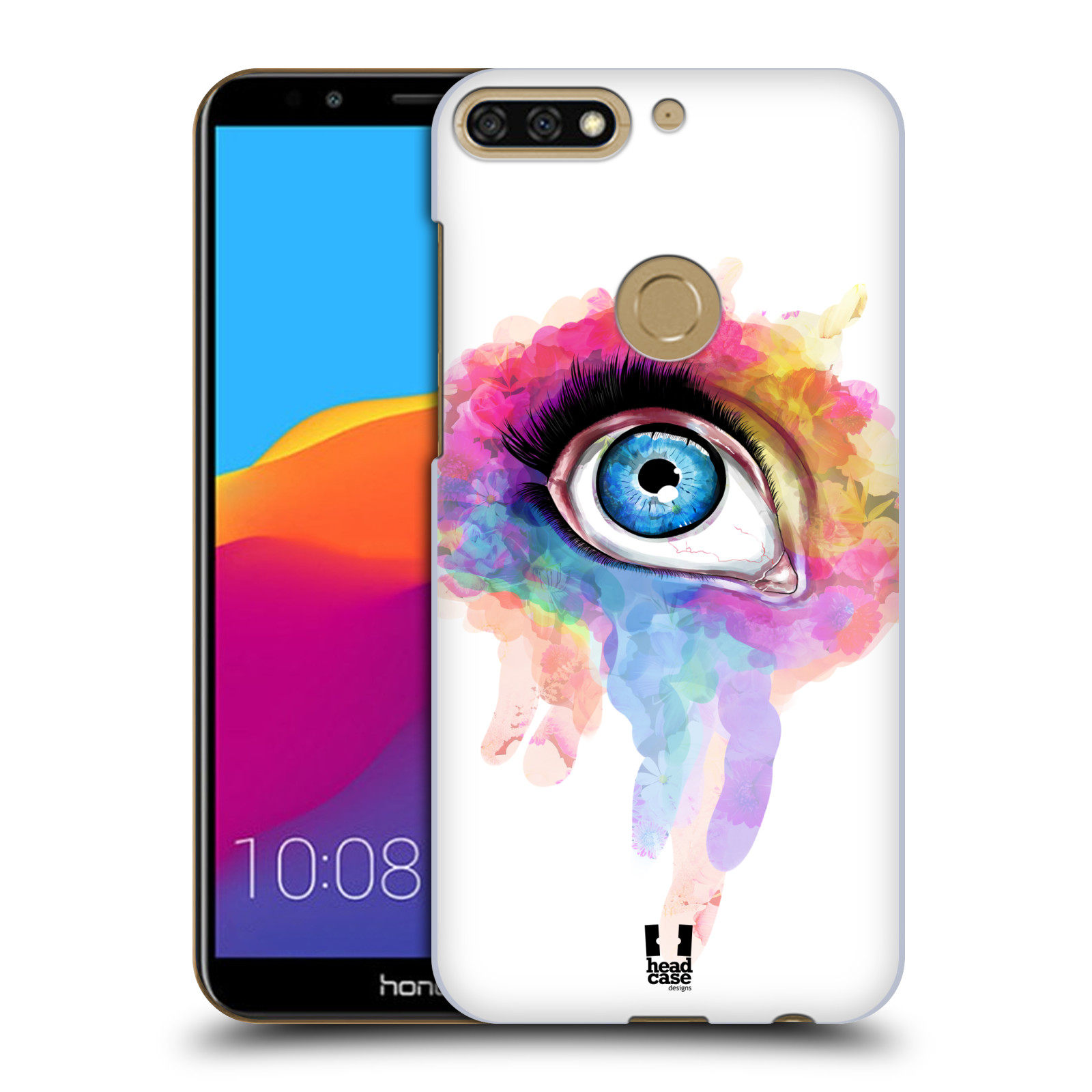 HEAD CASE plastový obal na mobil Honor 7c vzor OKO barevné DUHA