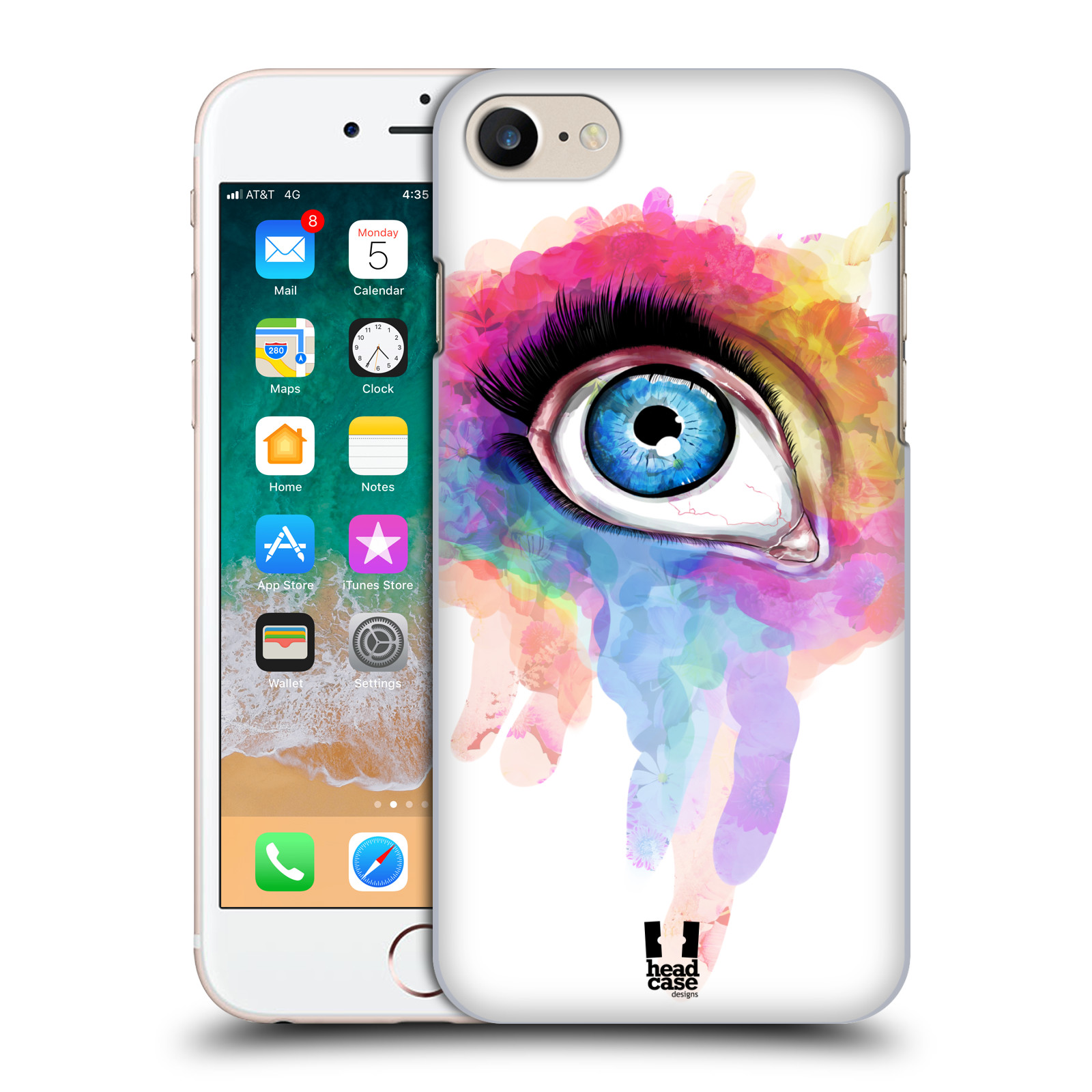 HEAD CASE plastový obal na mobil Apple Iphone 7 vzor OKO barevné DUHA