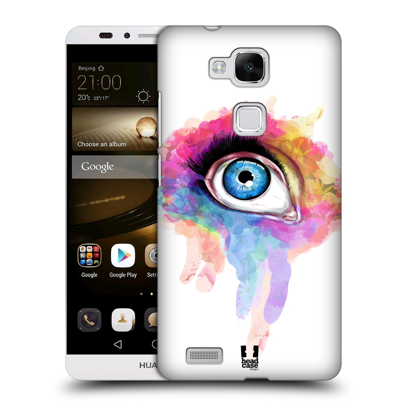 HEAD CASE plastový obal na mobil Huawei Mate 7 vzor OKO barevné DUHA