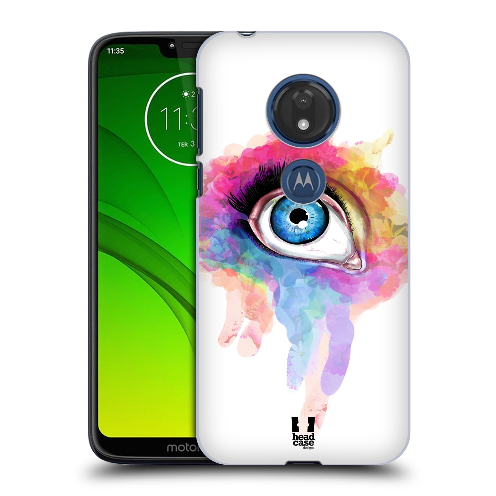 Pouzdro na mobil Motorola Moto G7 Play vzor OKO barevné DUHA