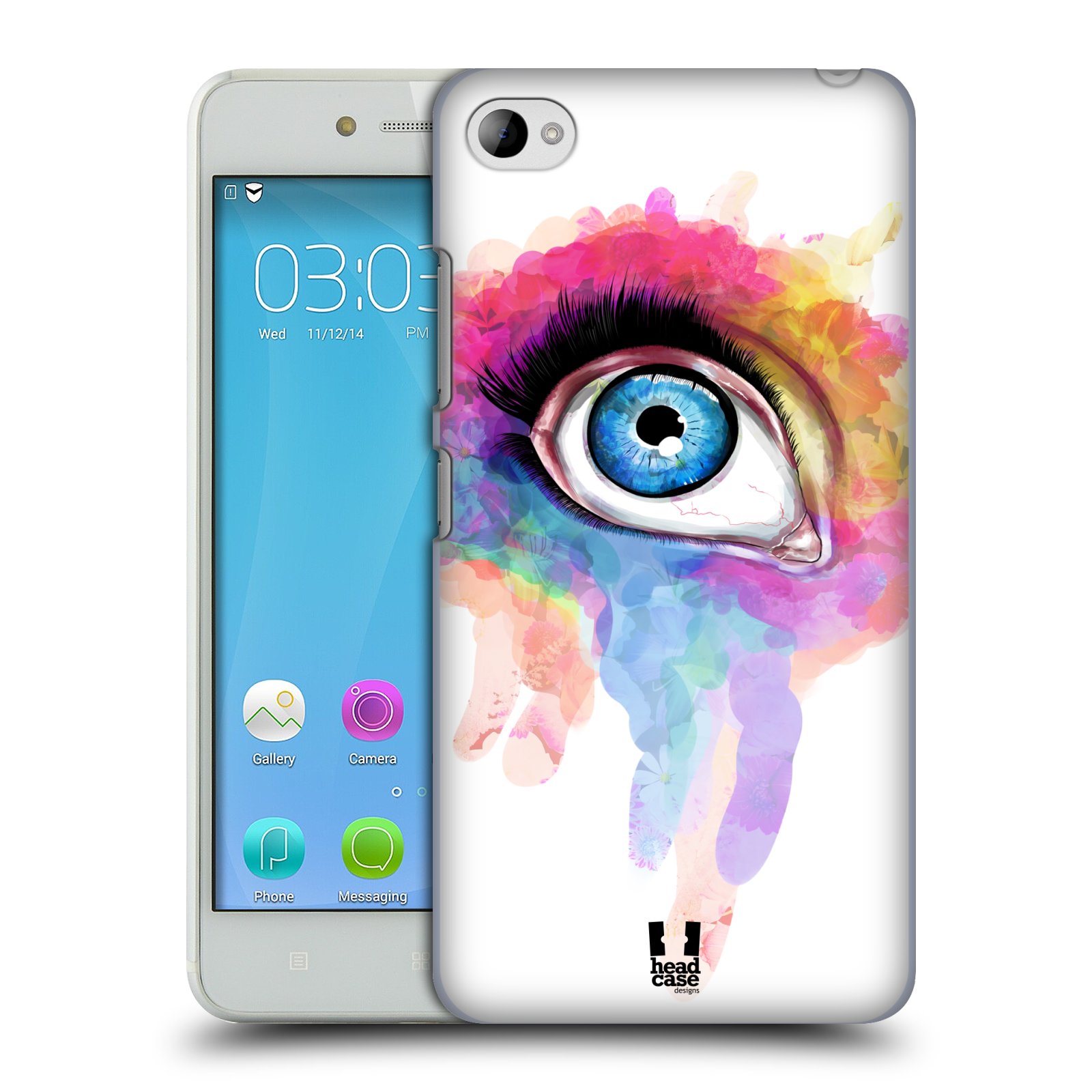 HEAD CASE pevný plastový obal na mobil LENOVO S90 vzor OKO barevné DUHA