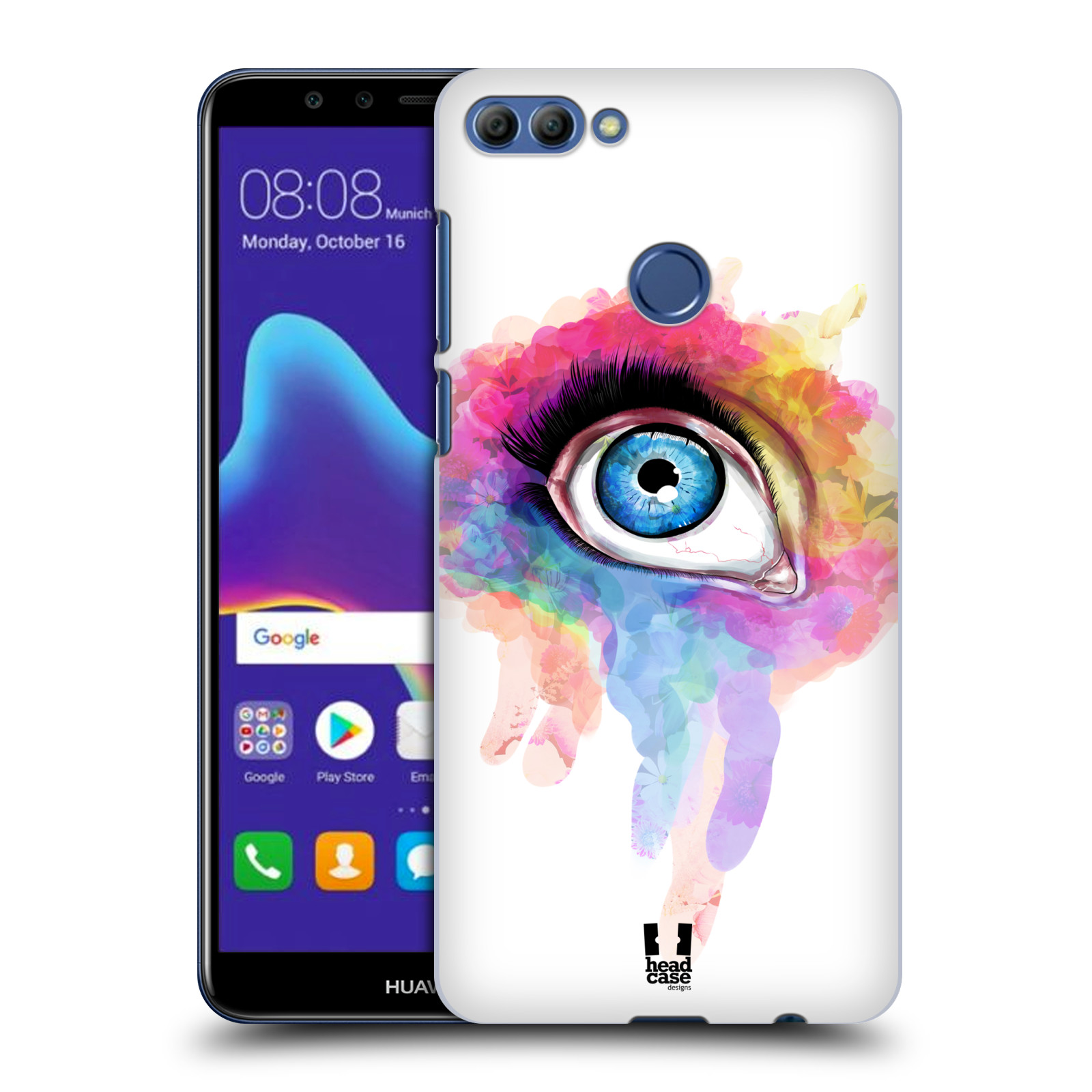 HEAD CASE plastový obal na mobil Huawei Y9 2018 vzor OKO barevné DUHA