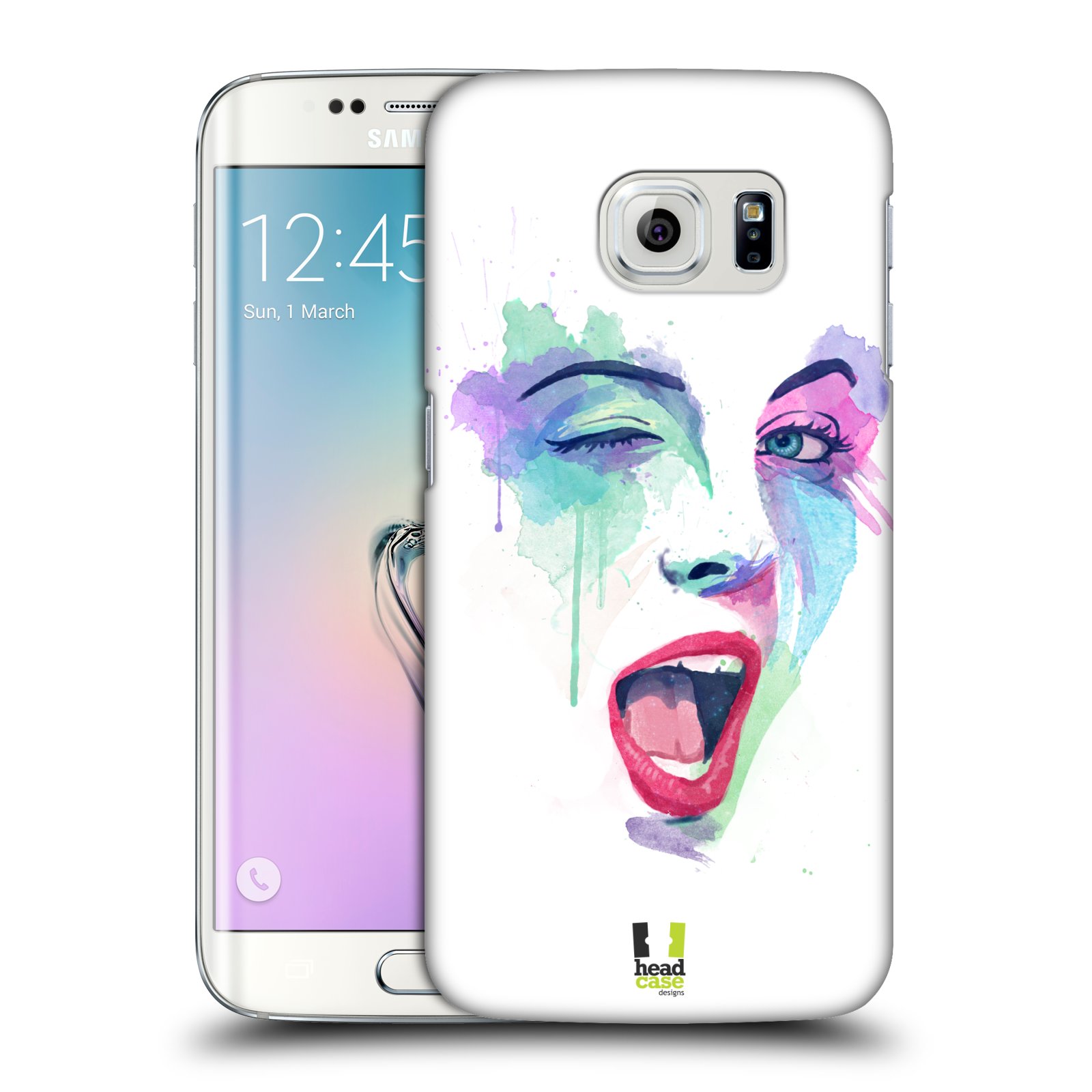 HEAD CASE plastový obal na mobil SAMSUNG Galaxy S6 EDGE (G9250, G925, G925F) vzor Tvaře vodní barvy MRKNUTÍ