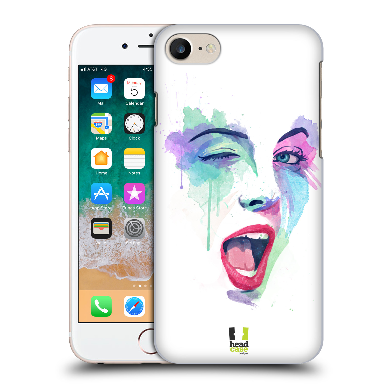 HEAD CASE plastový obal na mobil Apple Iphone 7 vzor Tvaře vodní barvy MRKNUTÍ