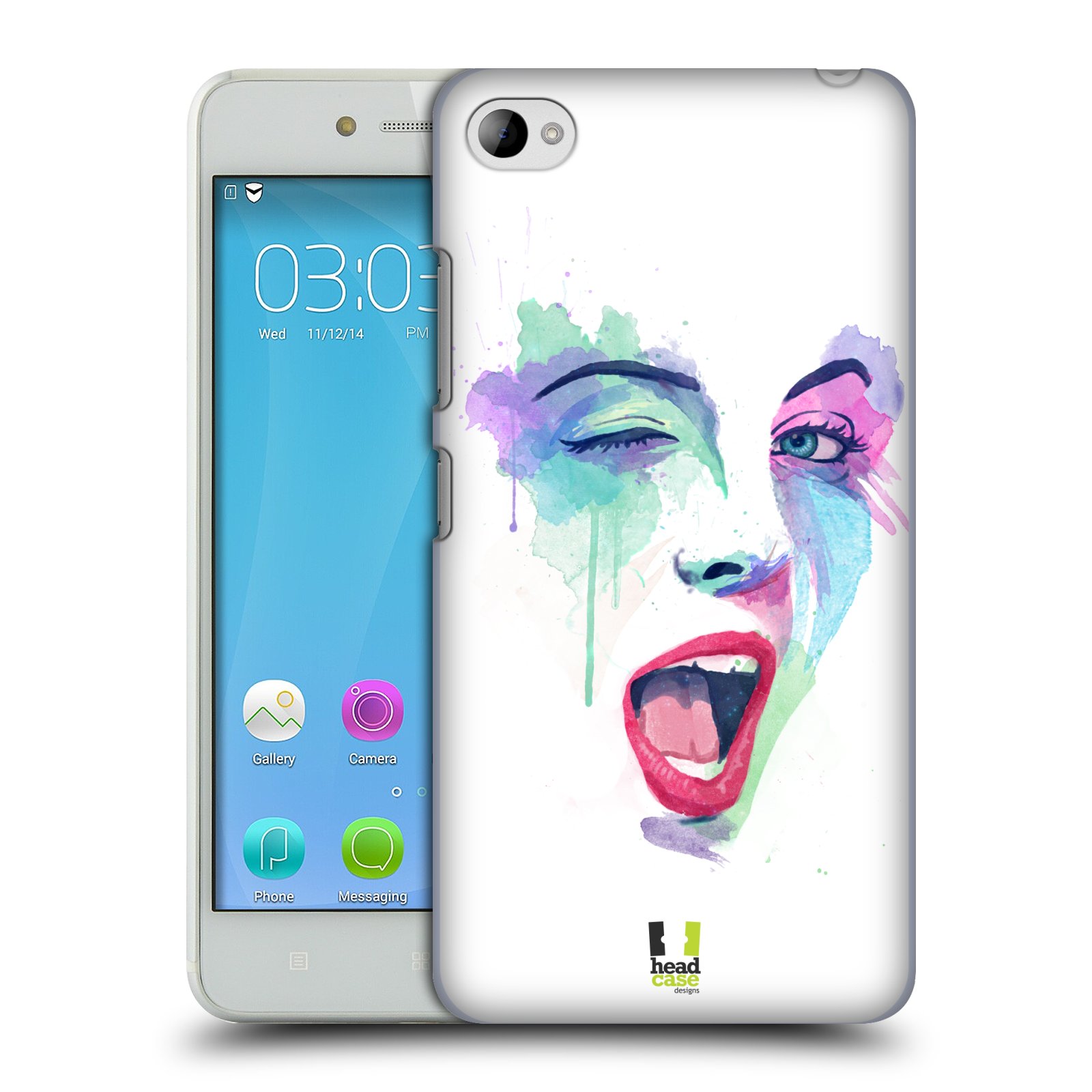 HEAD CASE pevný plastový obal na mobil LENOVO S90 vzor Tvaře vodní barvy MRKNUTÍ