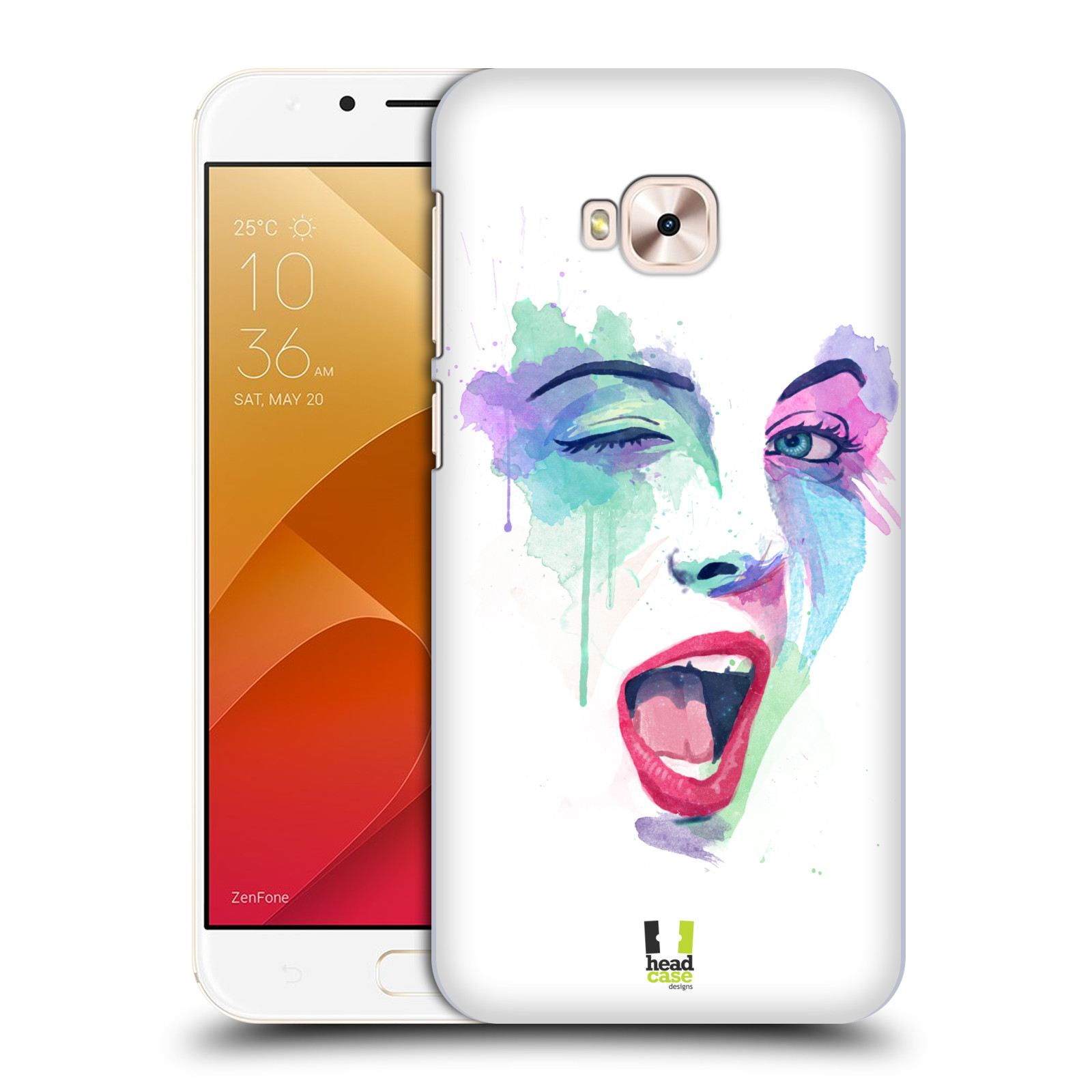 HEAD CASE plastový obal na mobil Asus Zenfone 4 Selfie Pro ZD552KL vzor Tvaře vodní barvy MRKNUTÍ