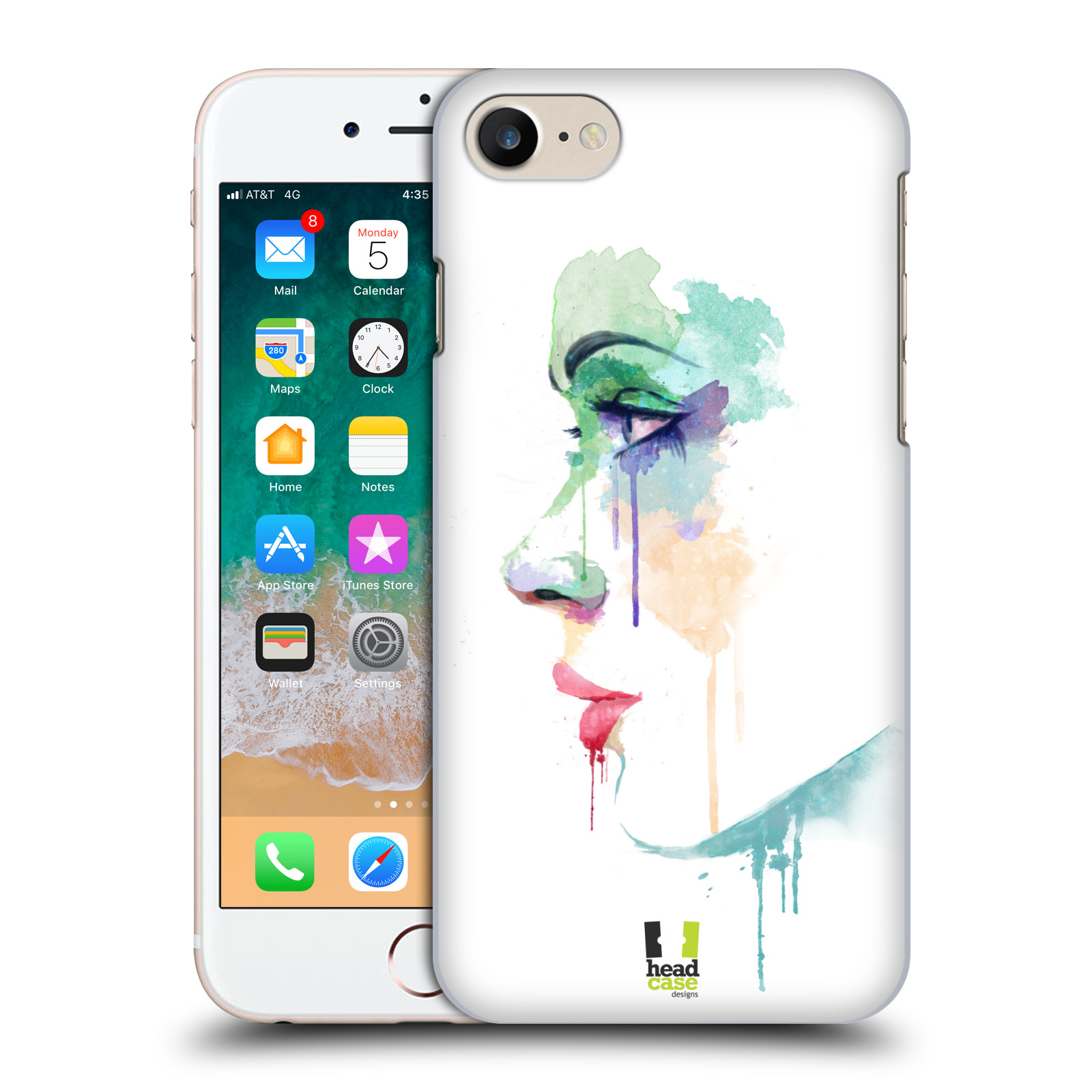 HEAD CASE plastový obal na mobil Apple Iphone 7 vzor Tvaře vodní barvy PROFIL