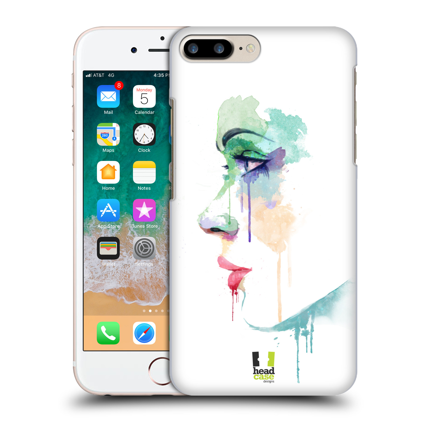 HEAD CASE plastový obal na mobil Apple Iphone 7 PLUS vzor Tvaře vodní barvy PROFIL