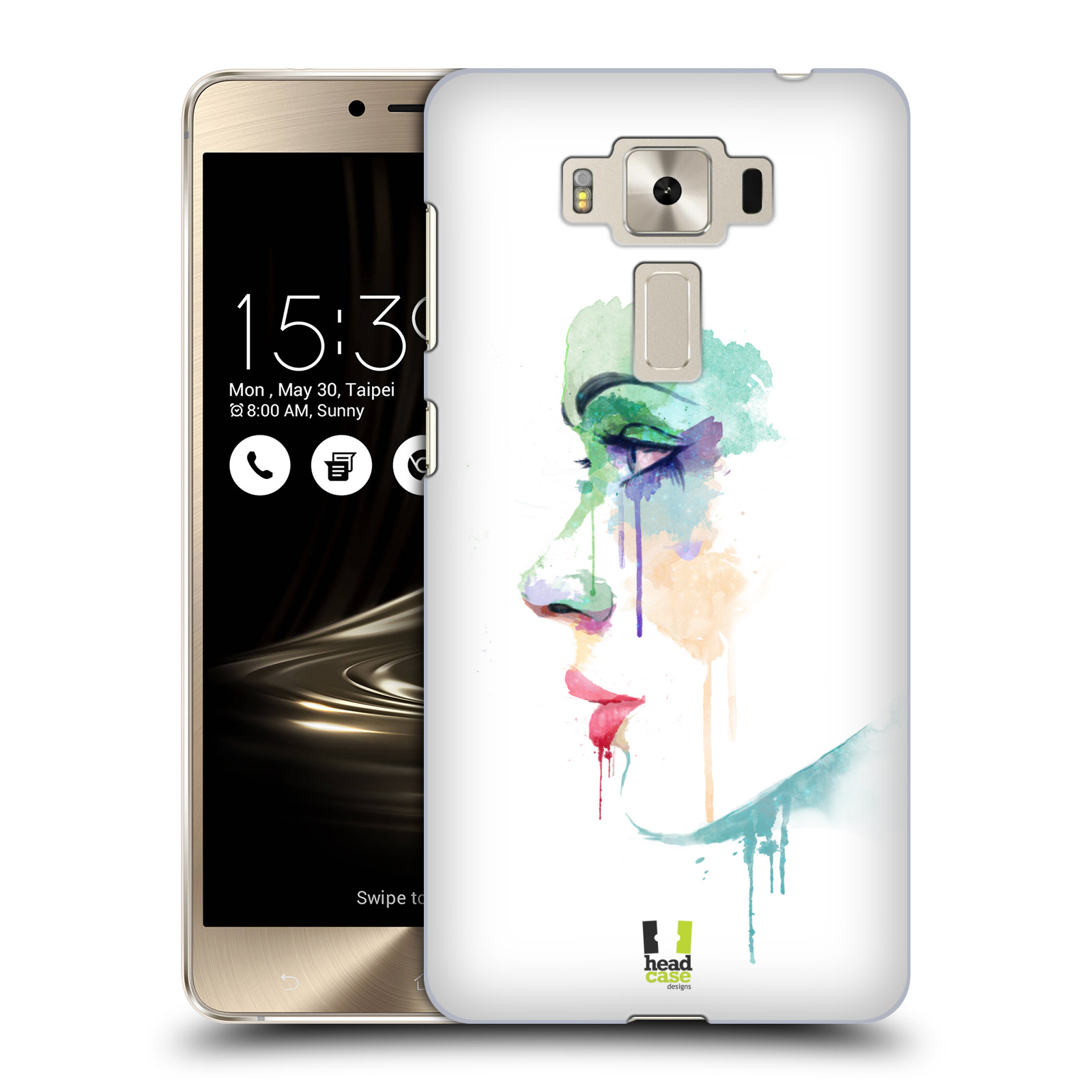 HEAD CASE plastový obal na mobil Asus Zenfone 3 DELUXE ZS550KL vzor Tvaře vodní barvy PROFIL