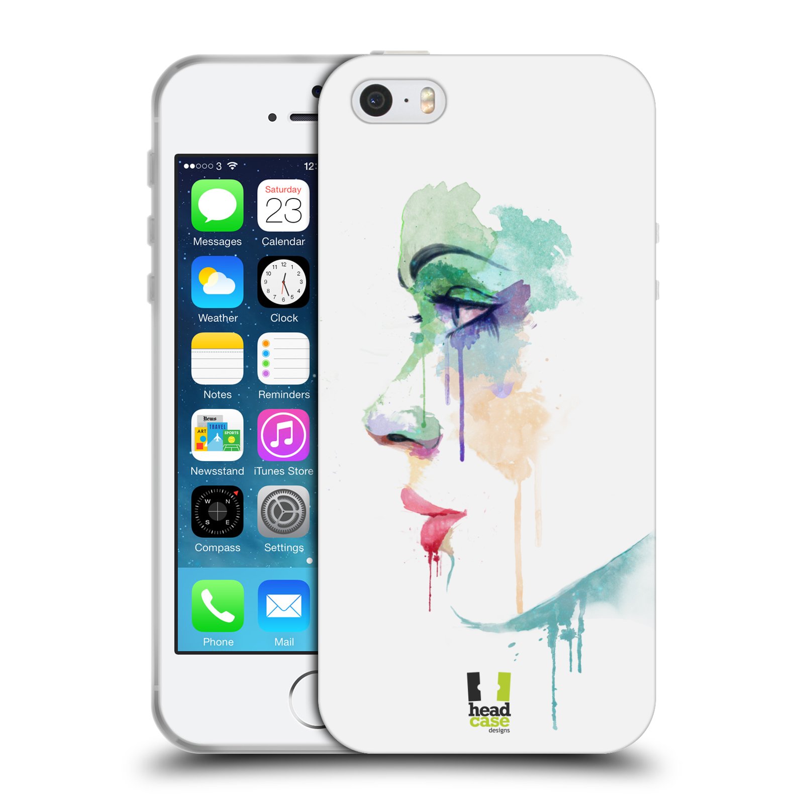 HEAD CASE silikonový obal na mobil Apple Iphone 5/5S vzor Tvaře vodní barvy PROFIL