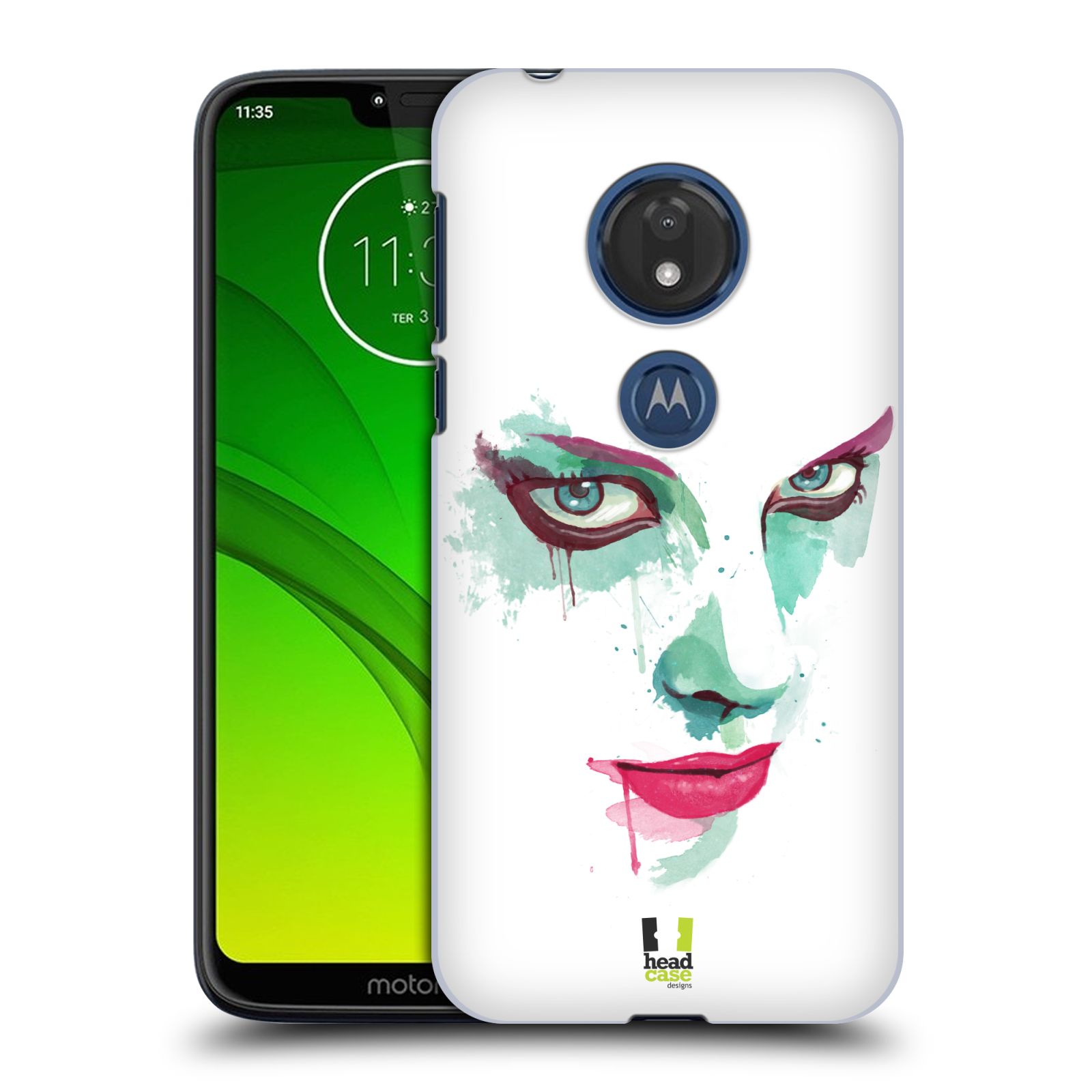 Pouzdro na mobil Motorola Moto G7 Play vzor Tvaře vodní barvy POHLED