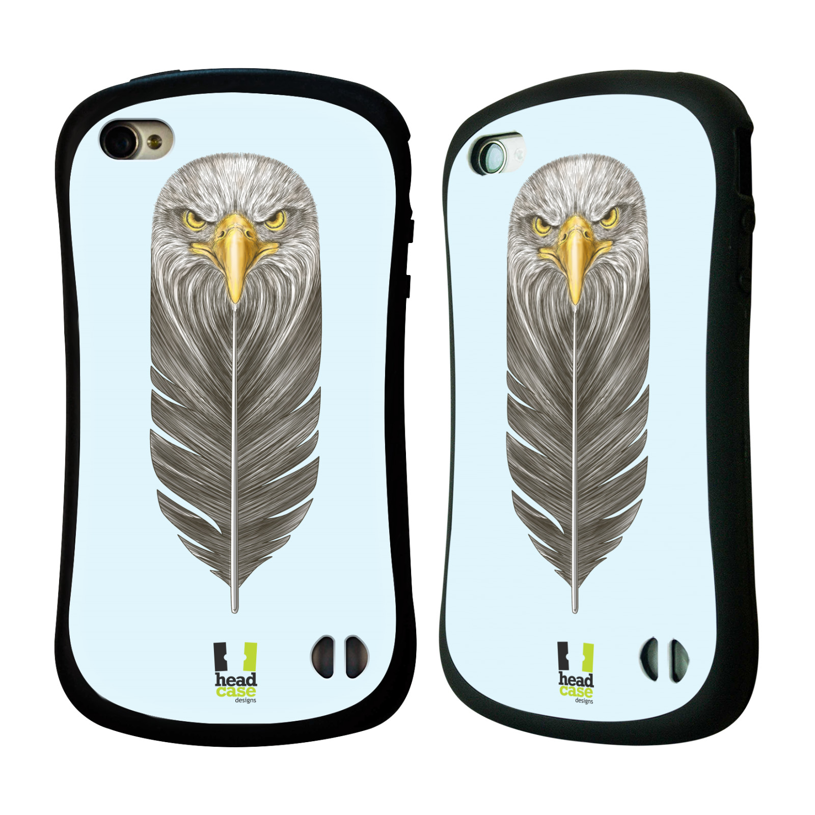 HEAD CASE silikon/plast odolný obal na mobil Apple Iphone 4/4S vzor zvířecí pírka orel