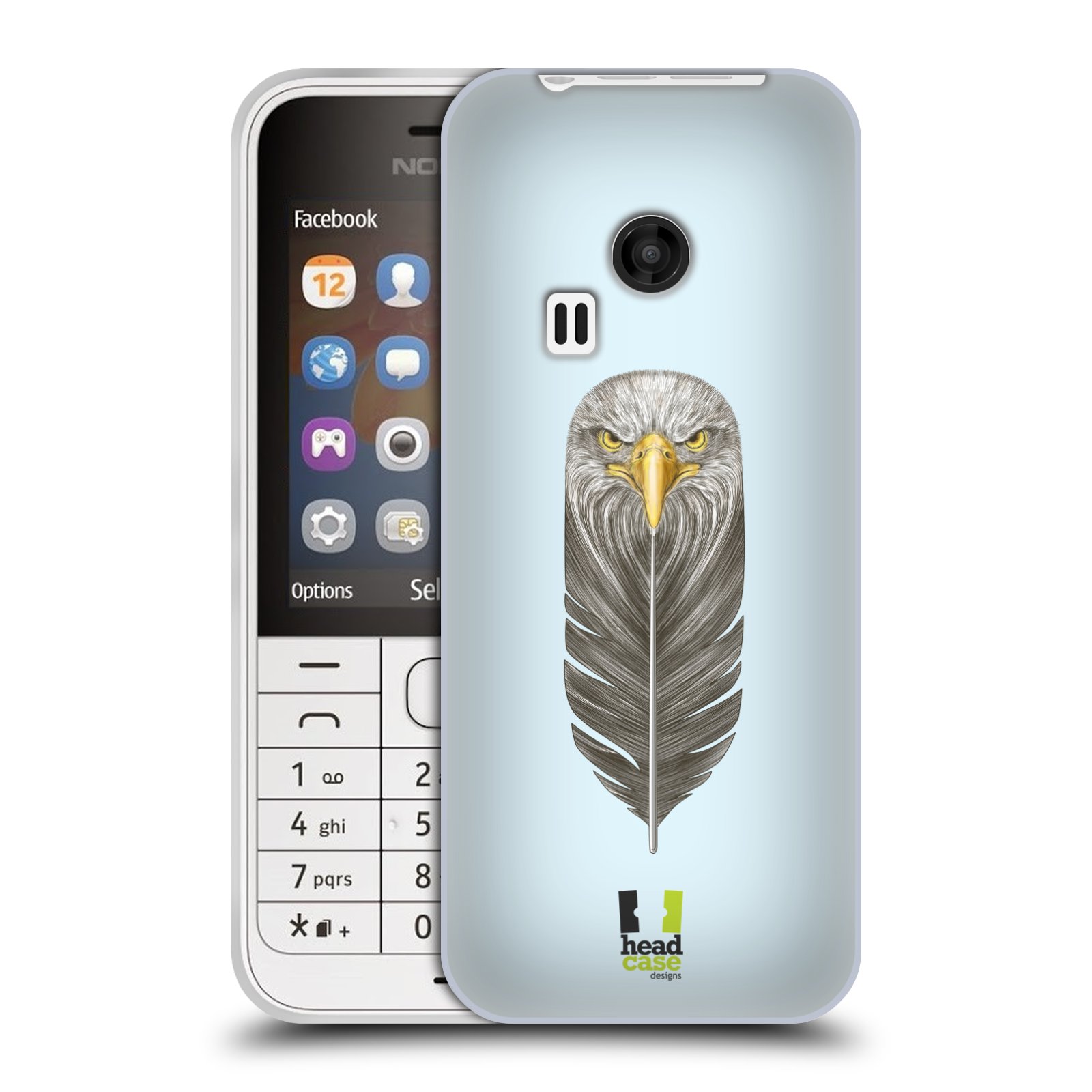 HEAD CASE silikonový obal na mobil NOKIA 220 / NOKIA 220 DUAL SIM vzor zvířecí pírka orel