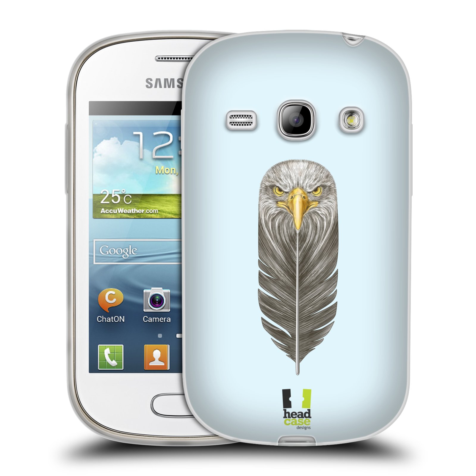 HEAD CASE silikonový obal na mobil Samsung Galaxy FAME vzor zvířecí pírka orel