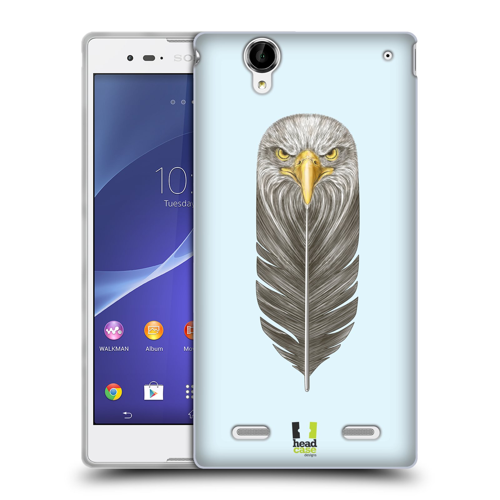 HEAD CASE silikonový obal na mobil Sony Xperia T2 Ultra/T2 Ultra DUAL SIM vzor zvířecí pírka orel